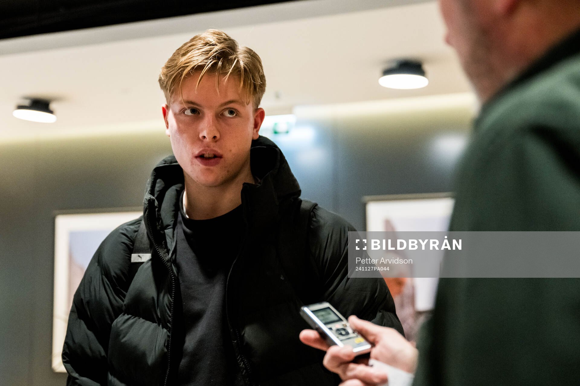 Nils Zätterström of Malmö FF is being interviewed