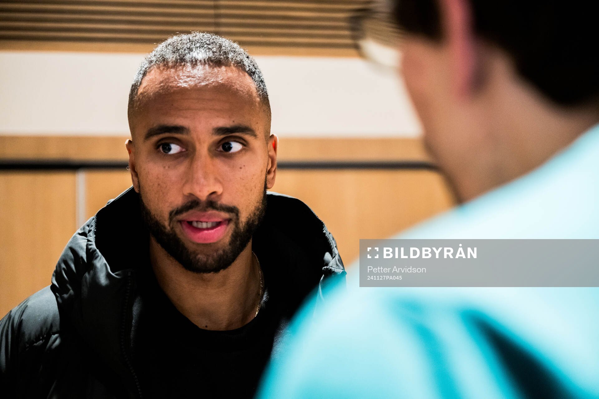 Isaac Kiese Thelin of Malmö FF is being interviewed