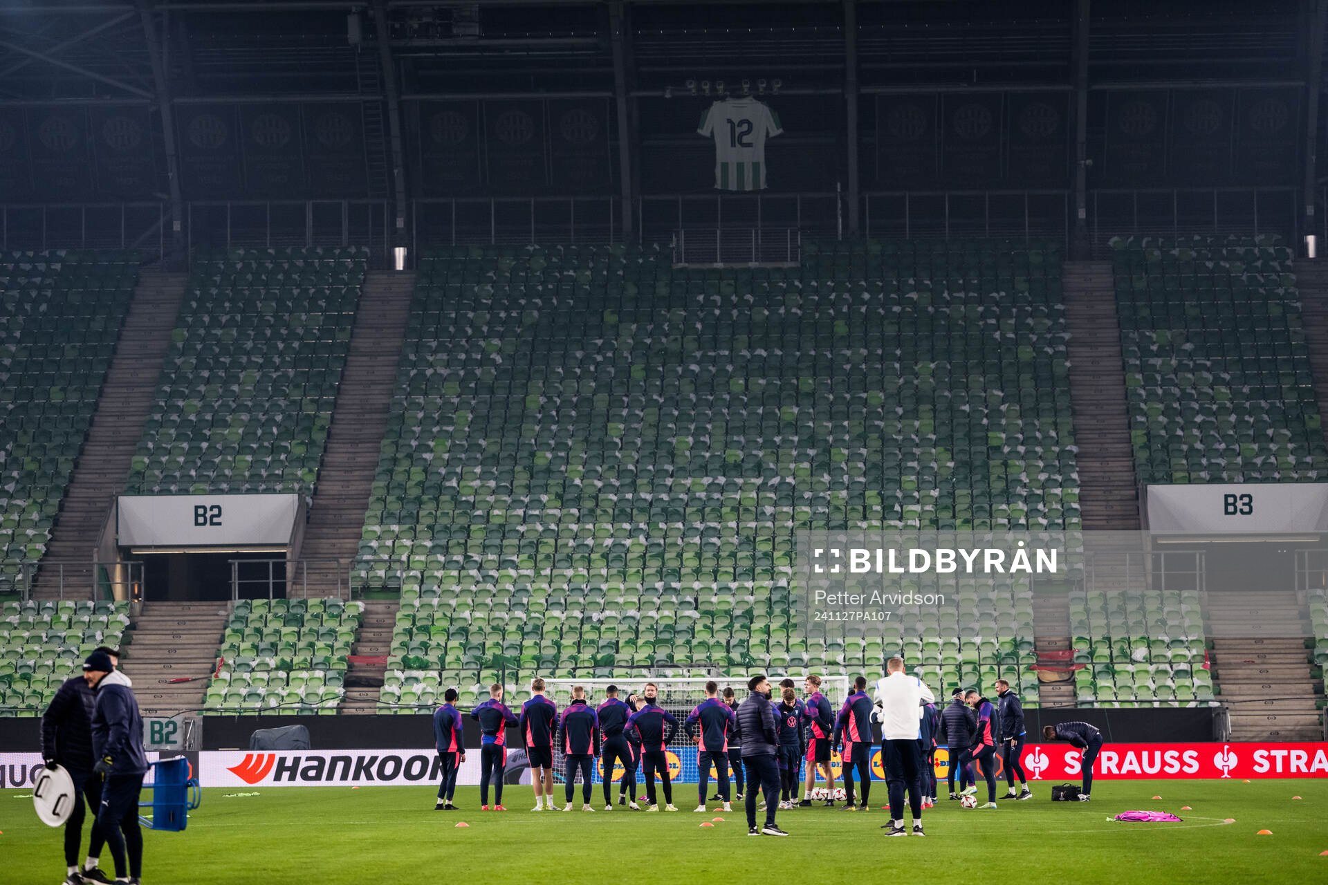 During a UEFA Europa League training session