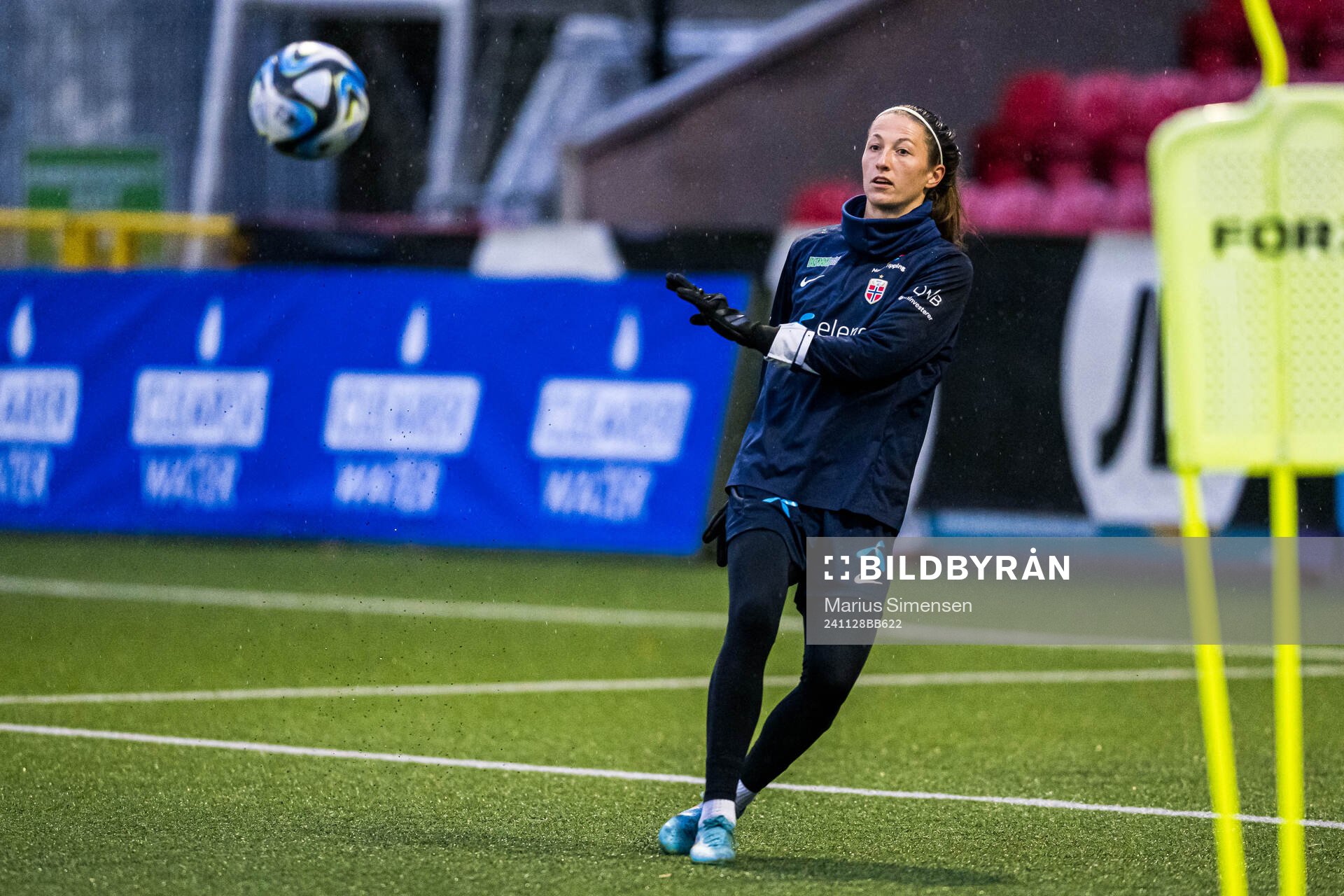 Cecilie Hauståker Fiskerstrand of the Norwegian women's national football team during a training session on November 28, 2024 in Larne.