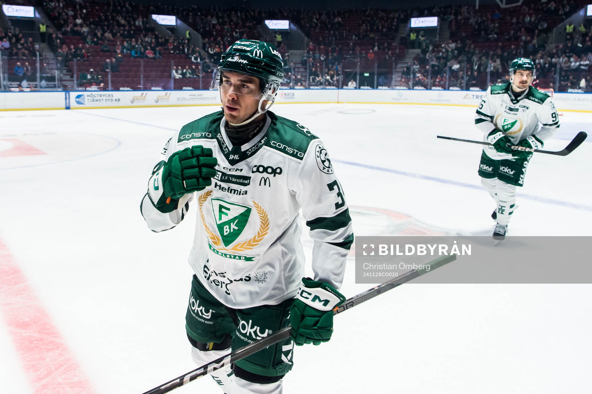 Färjestads Michael Lindqvist jublar