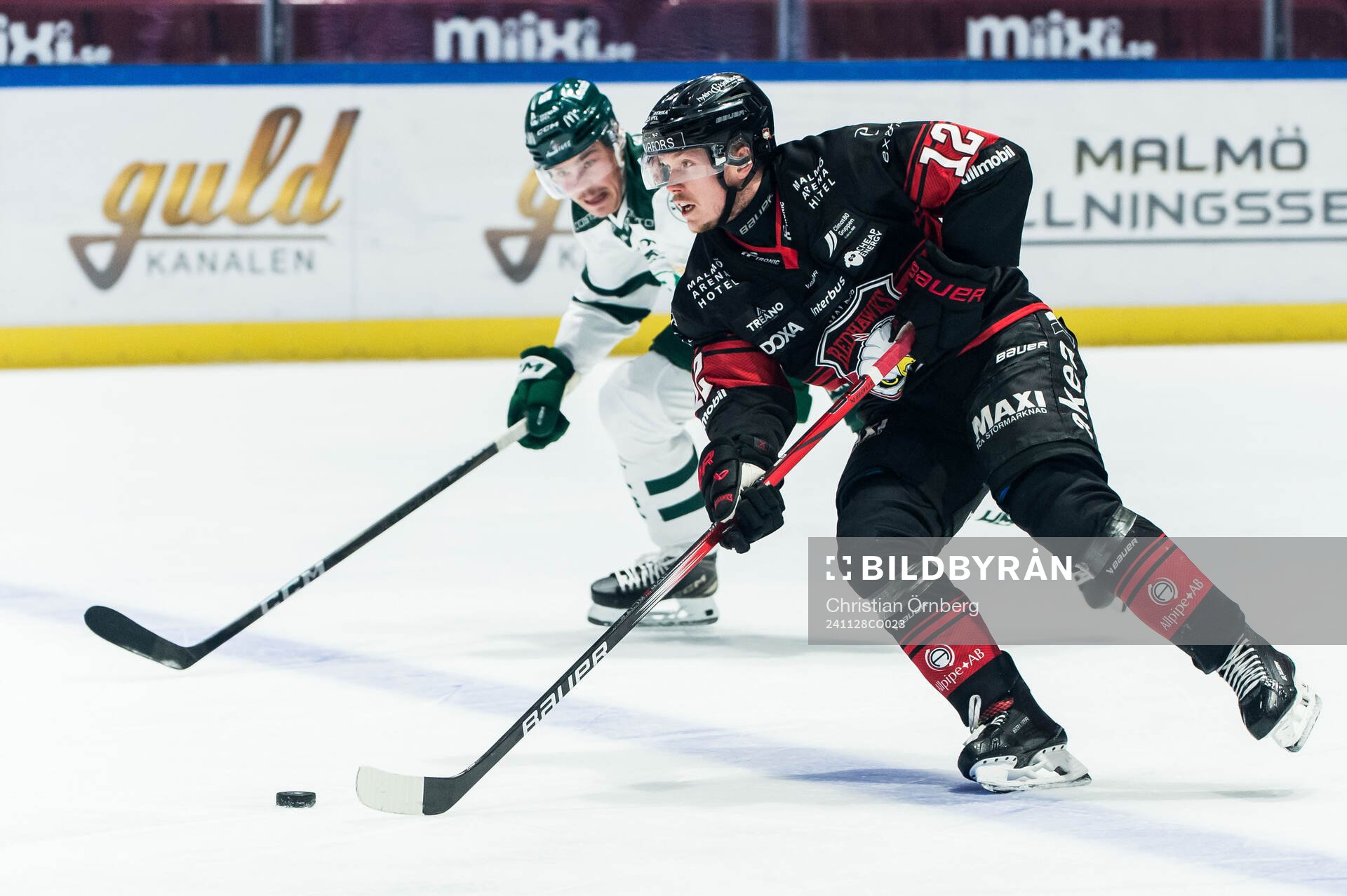 Malmö Redhawks Linus Öberg och Färjestads Alexander