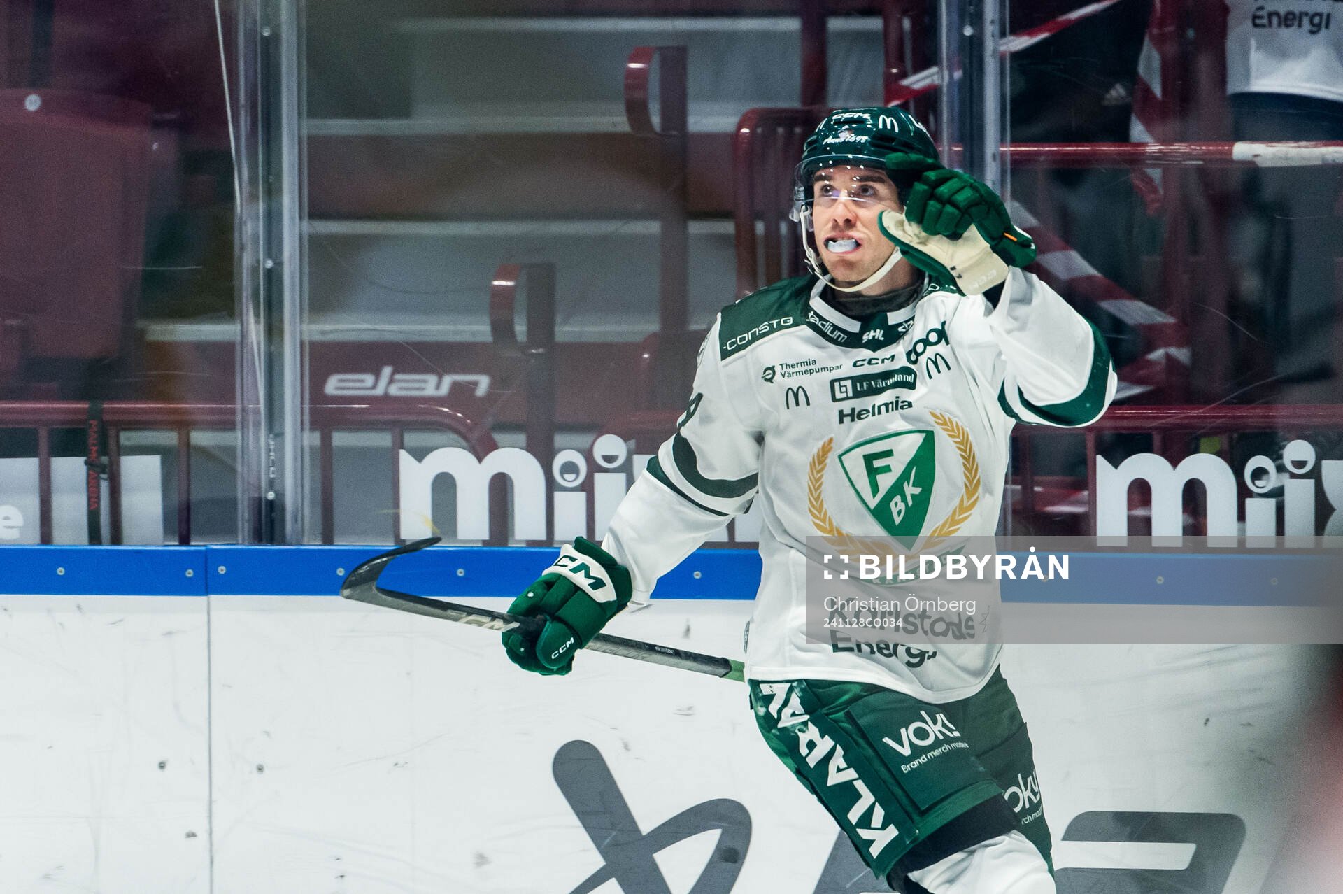 Färjestads Michael Lindqvist jublar