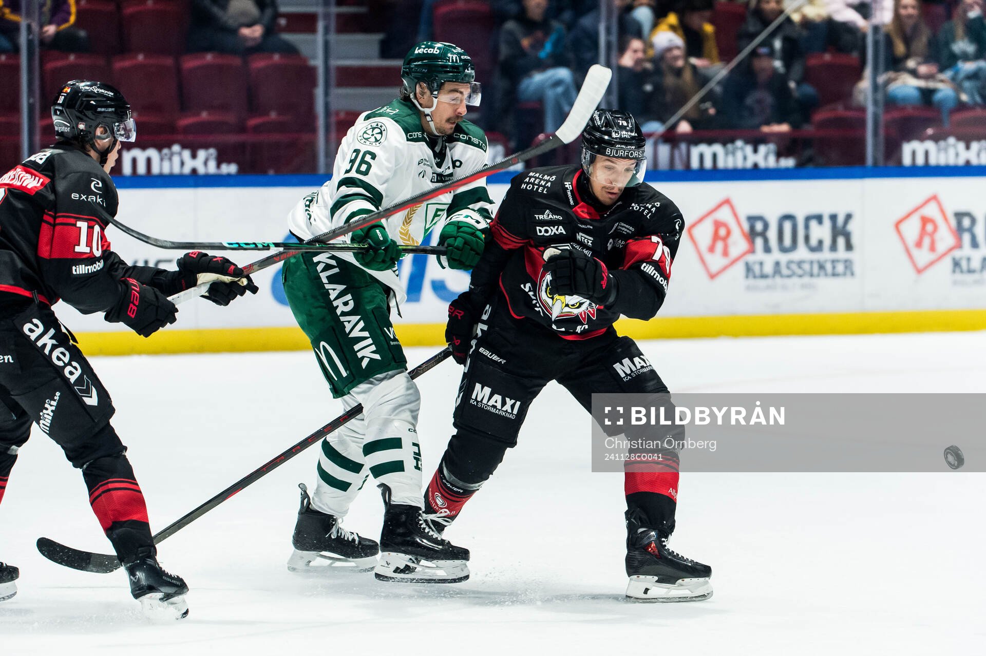 Färjestads David Tomasek och Malmö Redhawks Robin Hanzl