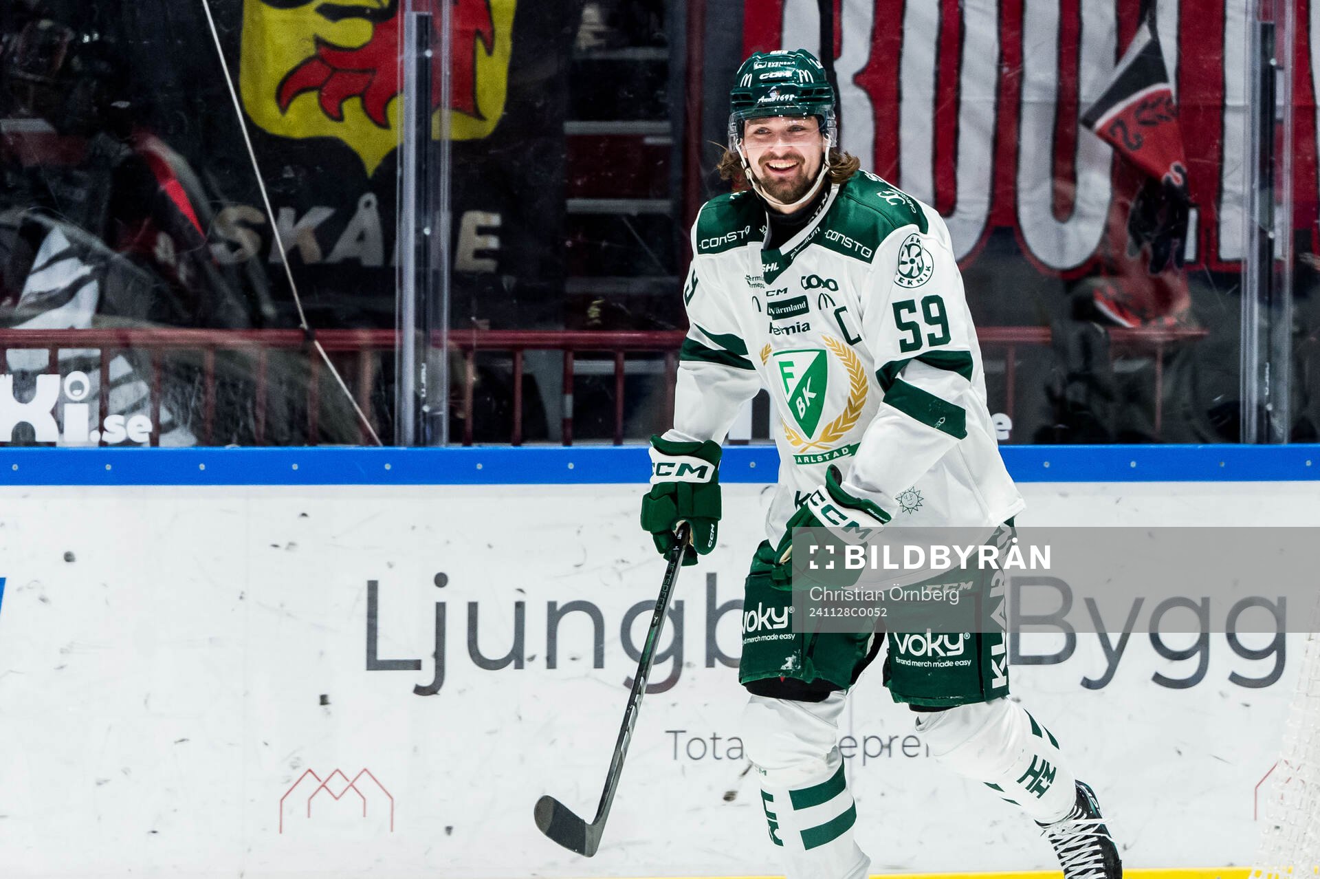 Färjestads Linus Johansson jublar