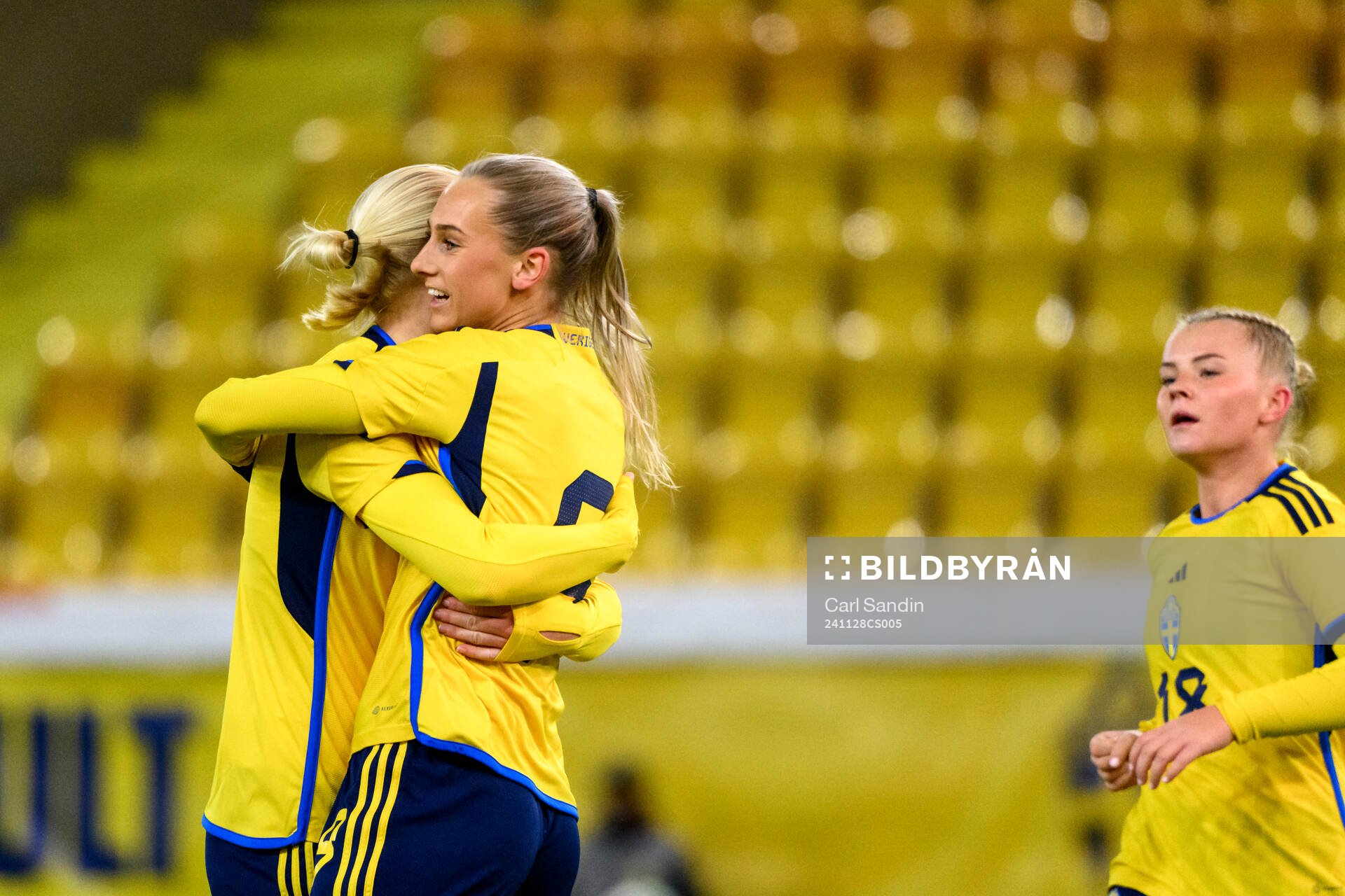 Ellen Wangerheim of Sweden celebrating the 1-0 goal