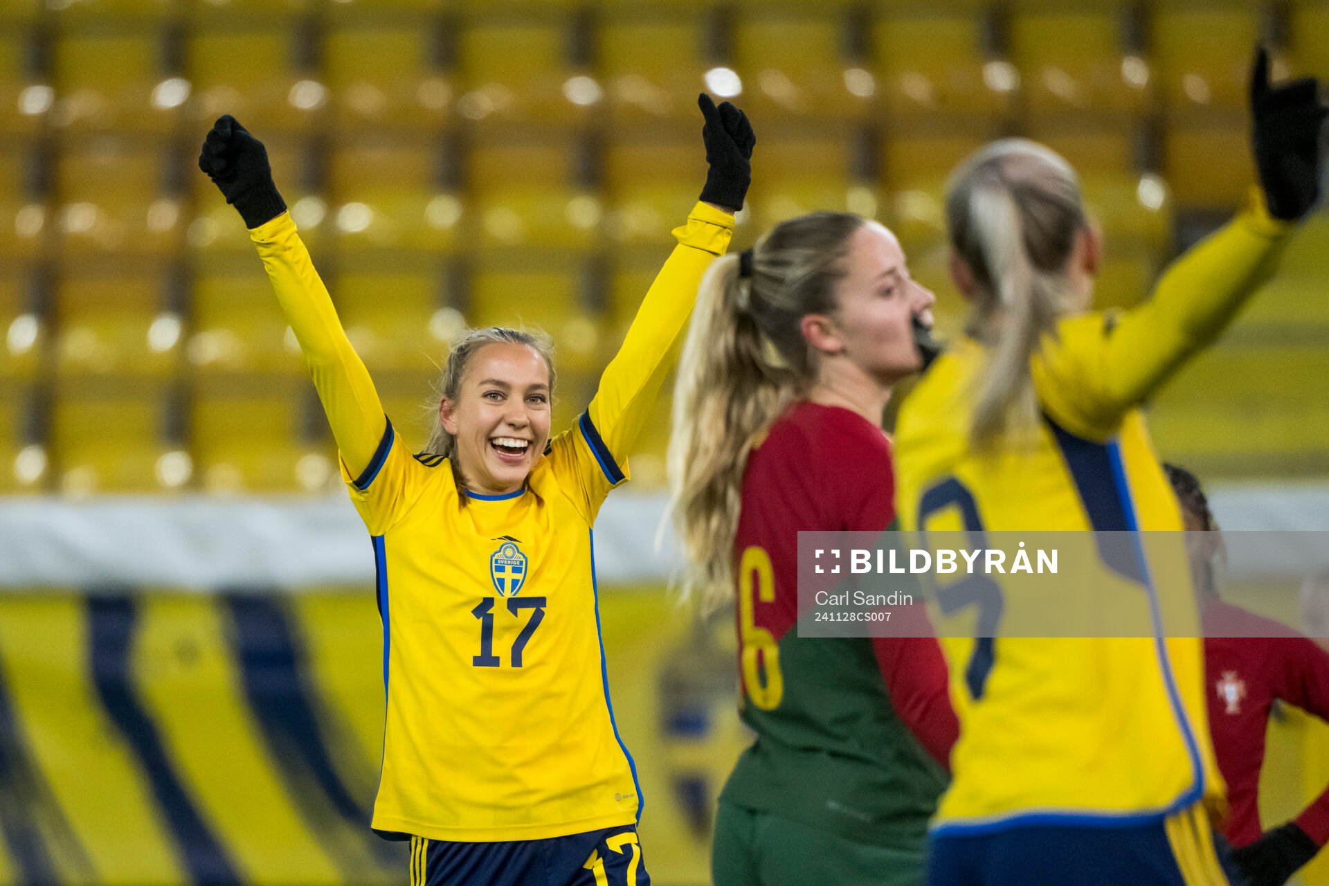 Sara Eriksson of Sweden celebrating the 2-0 goal