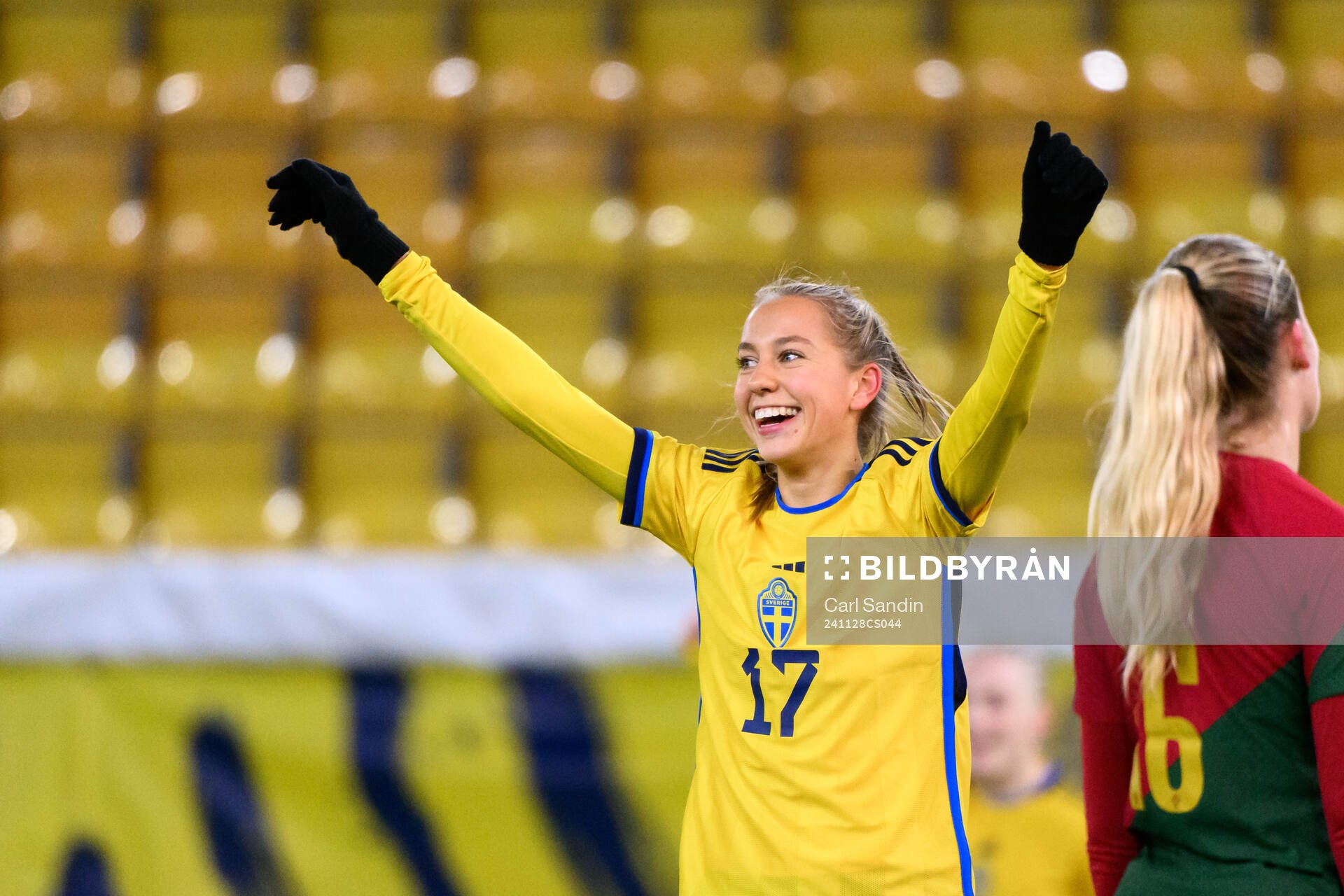 Sara Eriksson of Sweden celebrates