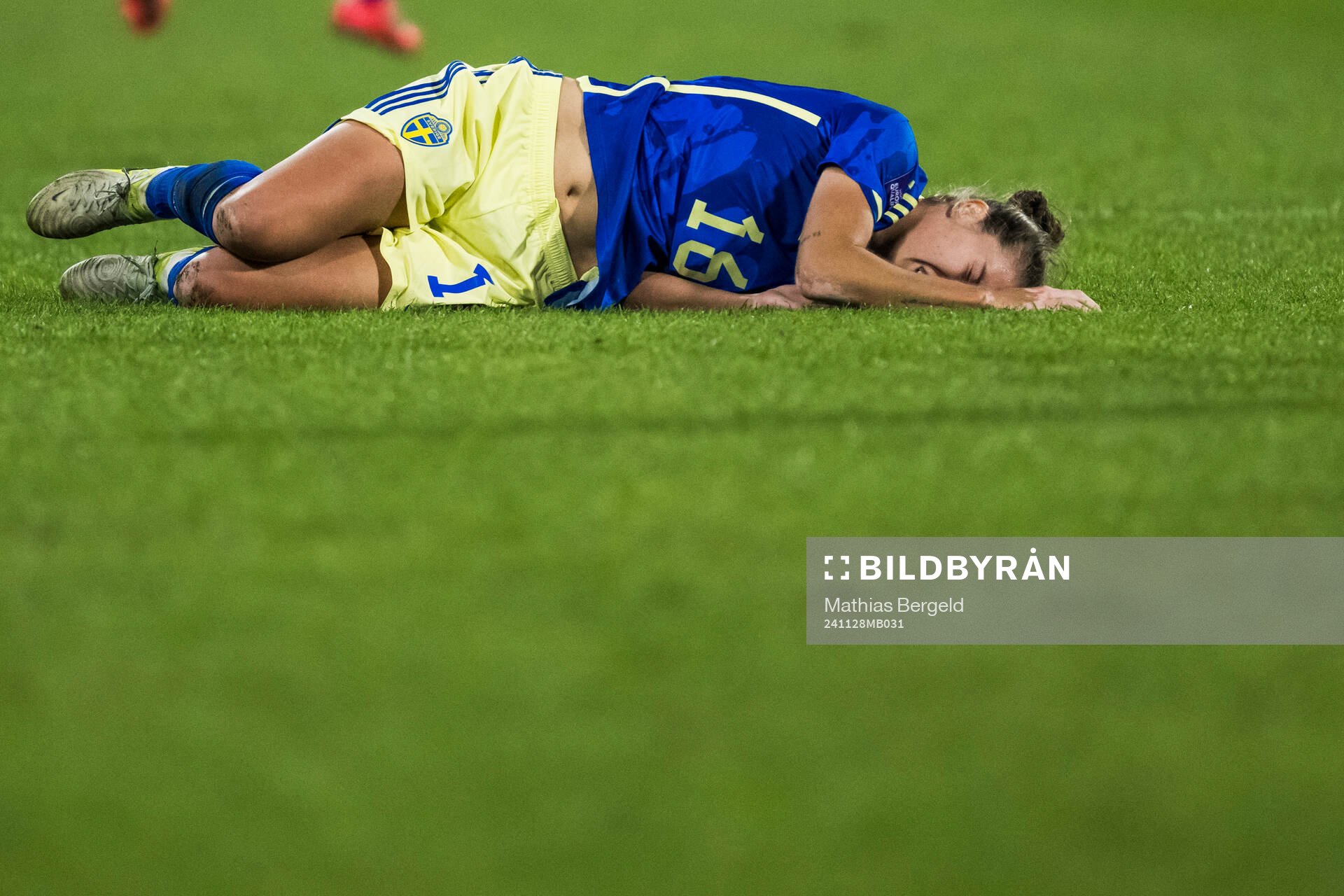 Filippa Angeldahl of Sweden in pain
