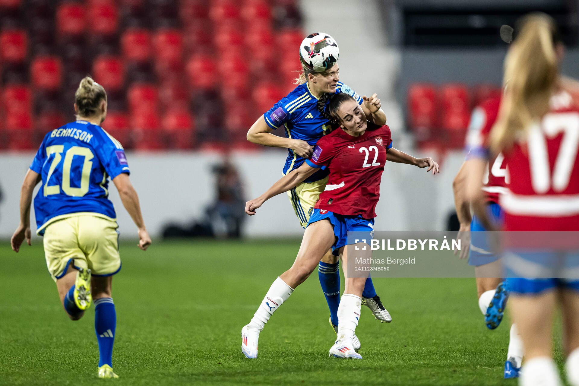 Magdalena Eriksson of Sweden and Nina Matejic of Serbia