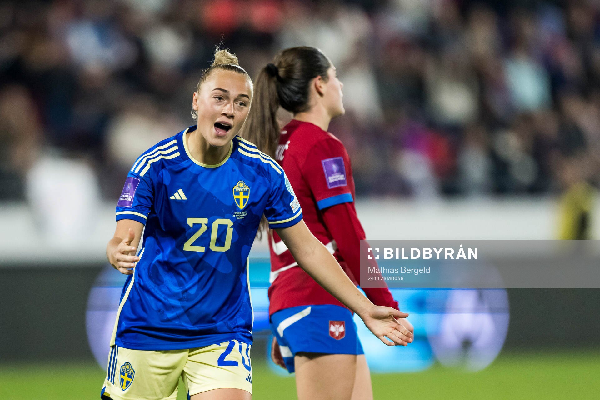 Hanna Bennison of Sweden celebrating the 1-0 goal