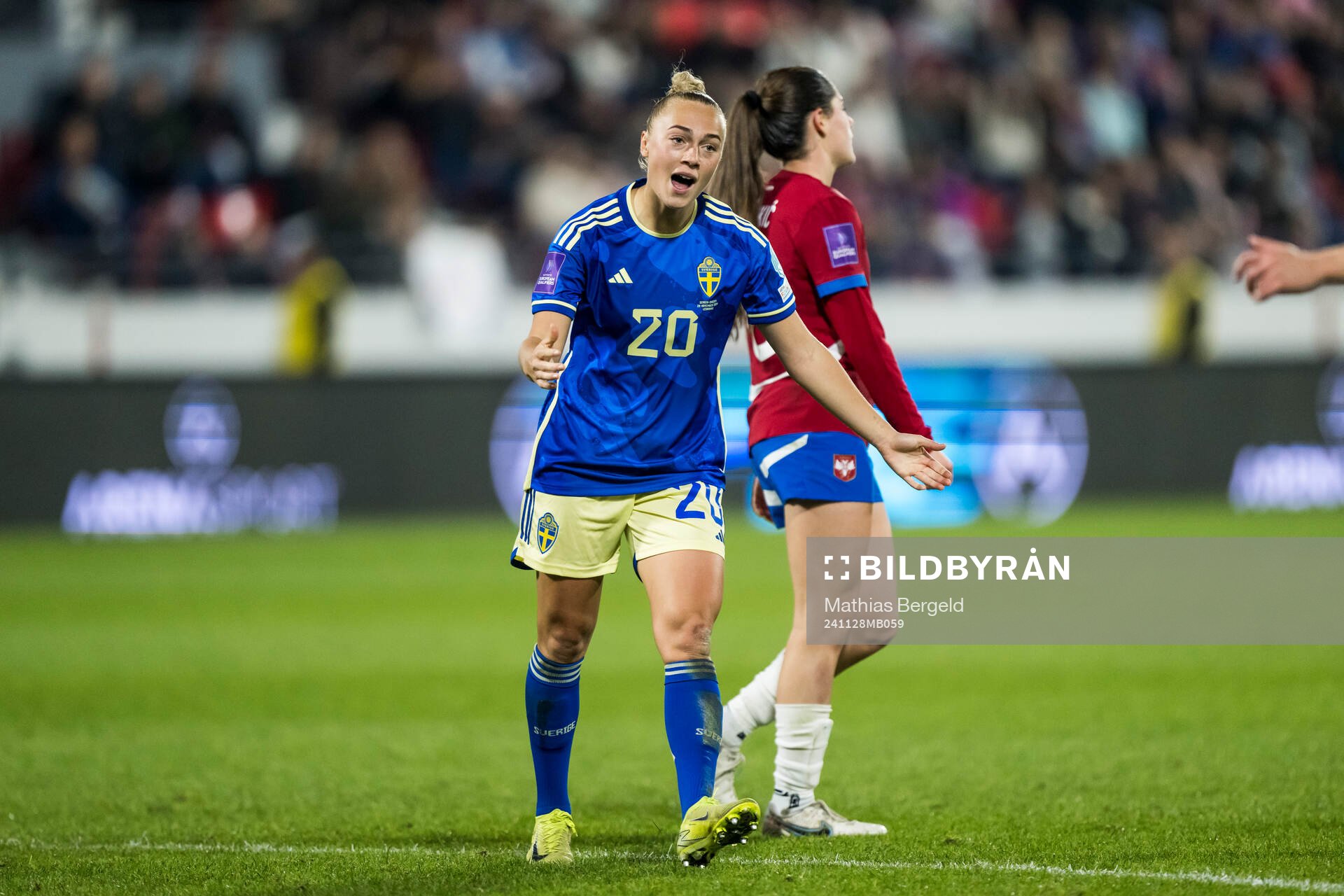 Hanna Bennison of Sweden celebrating the 1-0 goal