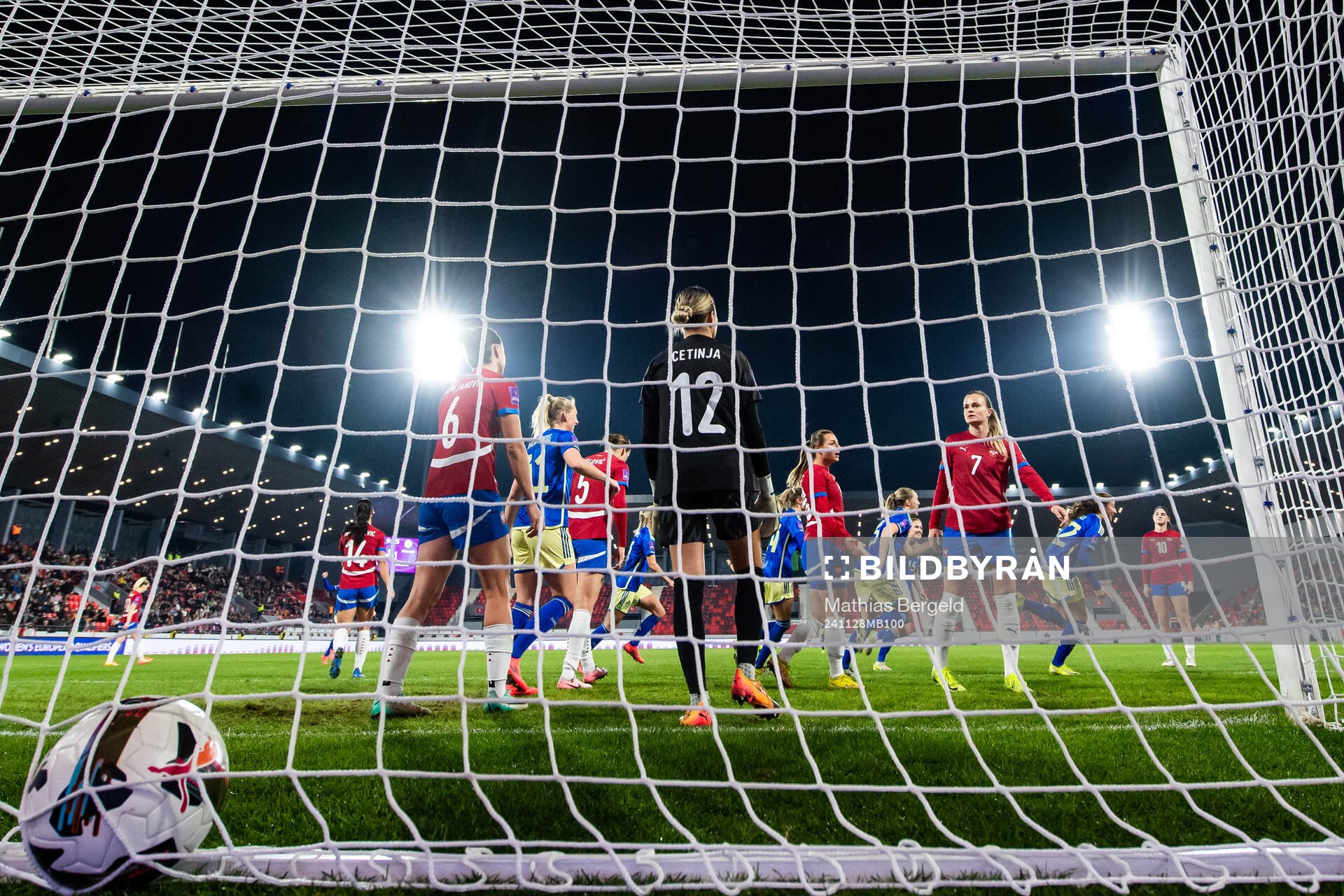 Nevena Damjanovic, goalkeeper Sara Cetinja and Milica