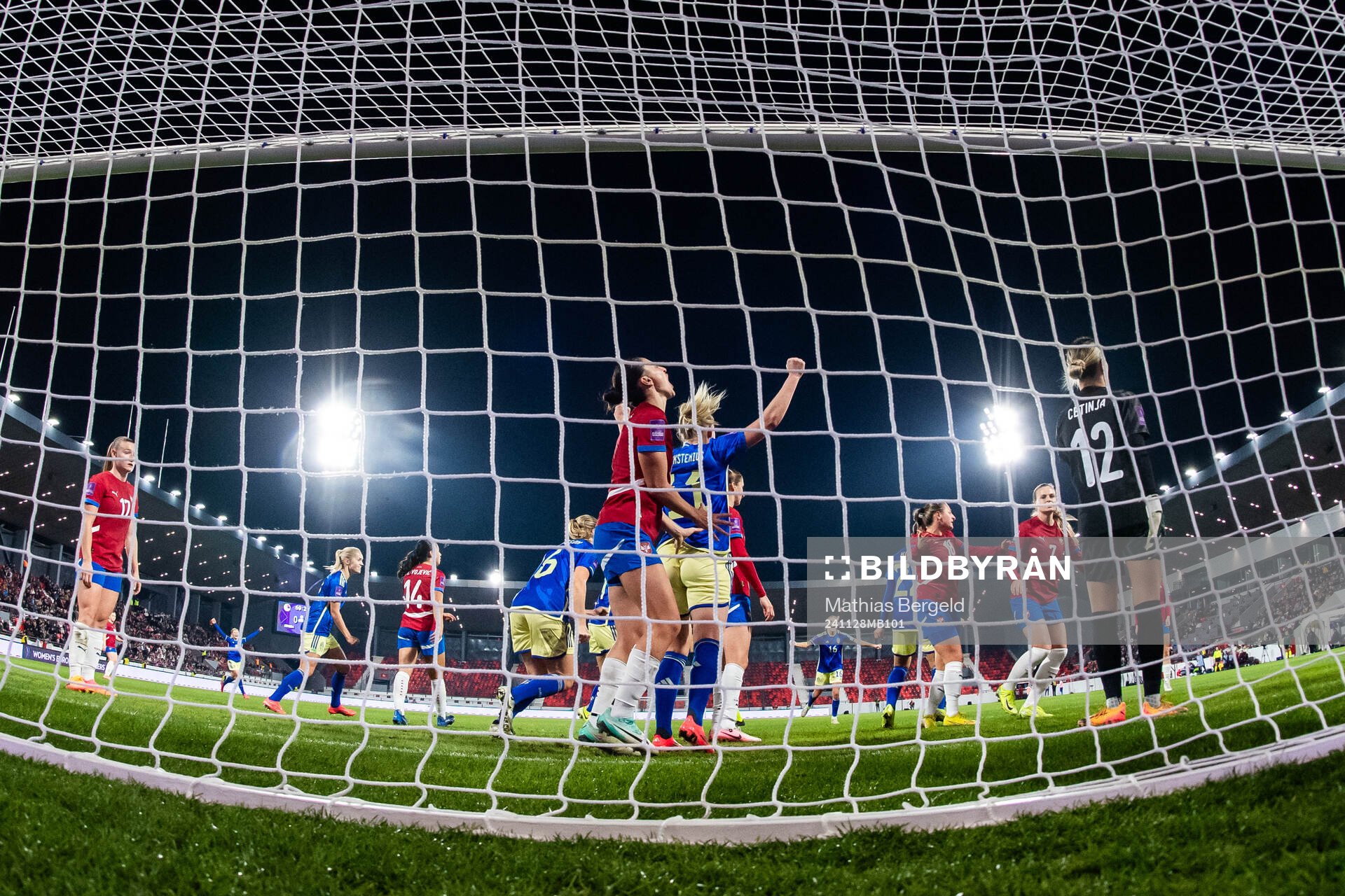 Nevena Damjanovic, goalkeeper Sara Cetinja and Milica