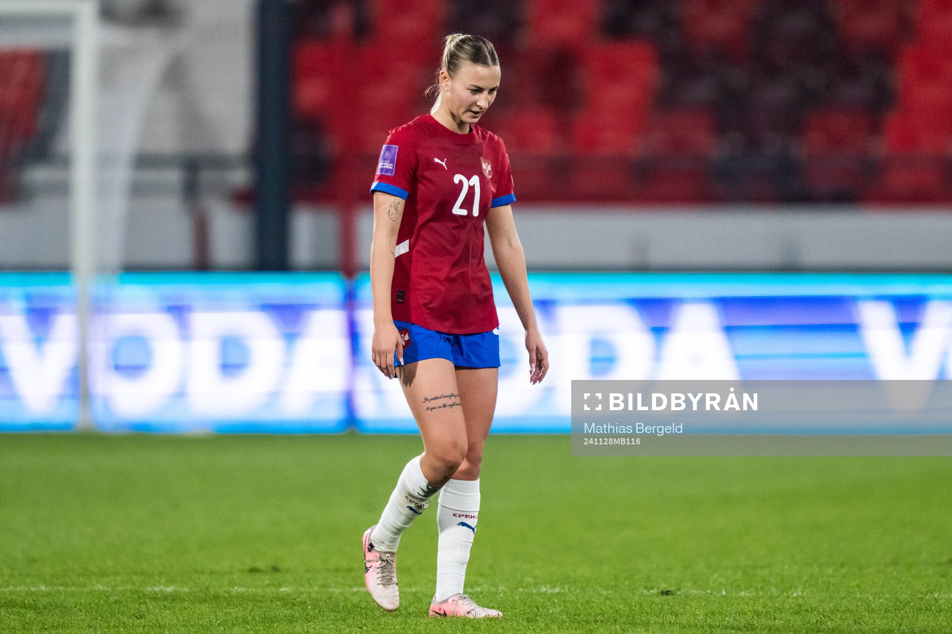 Zivana Stupar of Serbia looks dejected