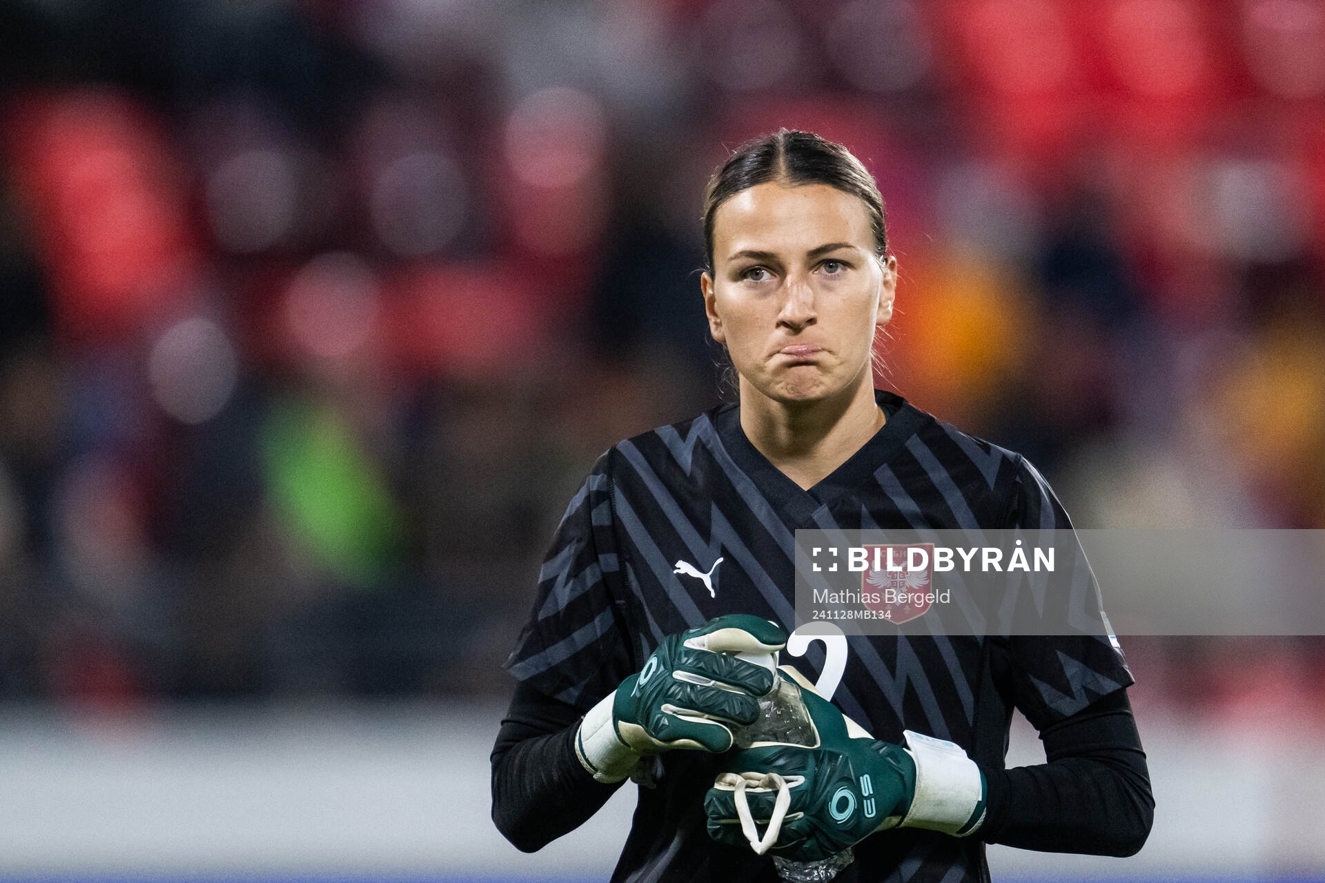 Goalkeeper Sara Cetinja of Serbia