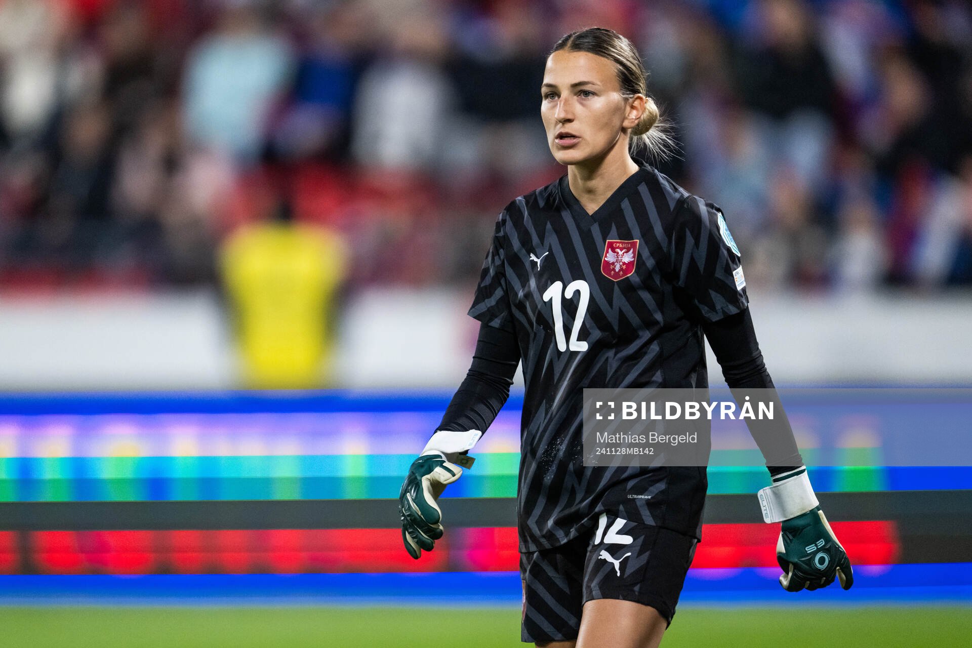 Goalkeeper Sara Cetinja of Serbia