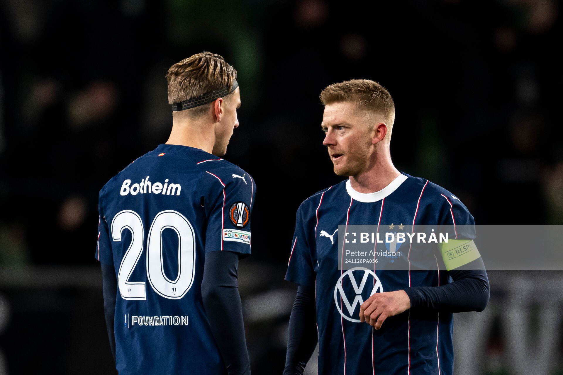 Erik Botheim and Anders Christiansen of Malmö FF look