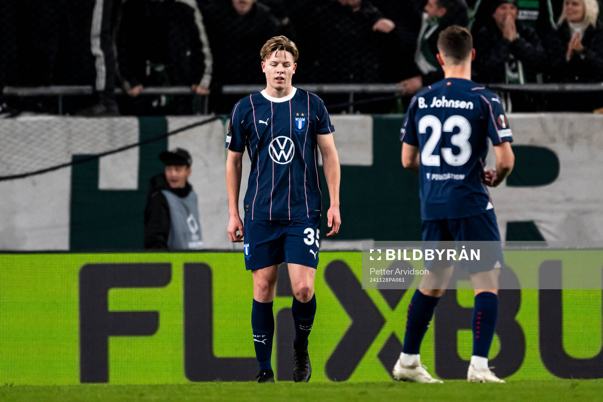 Nils Zätterström of Malmö FF looks dejected