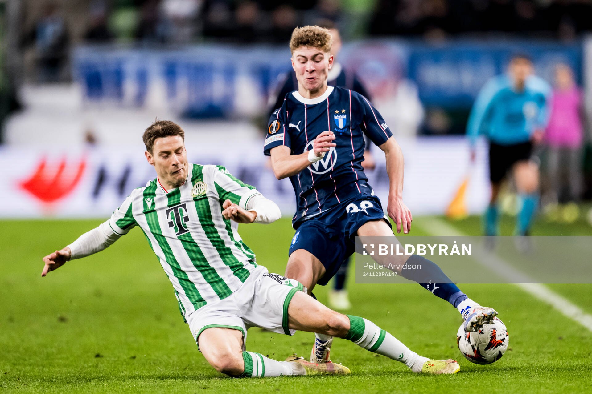 Kristoffer Zachariassen of Ferencvaros and Hugo Bolin of