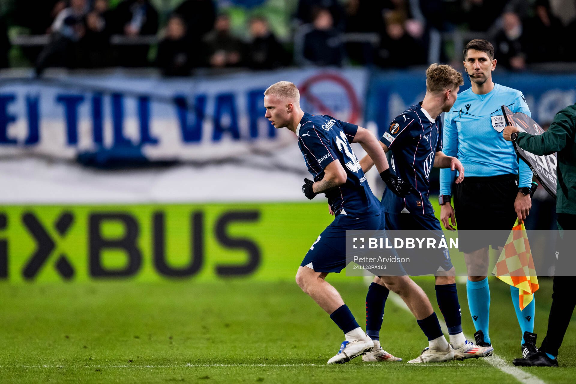 Daniel Gudjohnsen and Hugo Bolin of Malmö FF