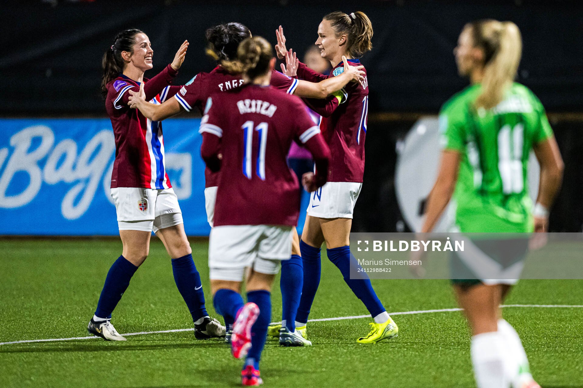 Caroline Graham Hansen of Norway celebrates