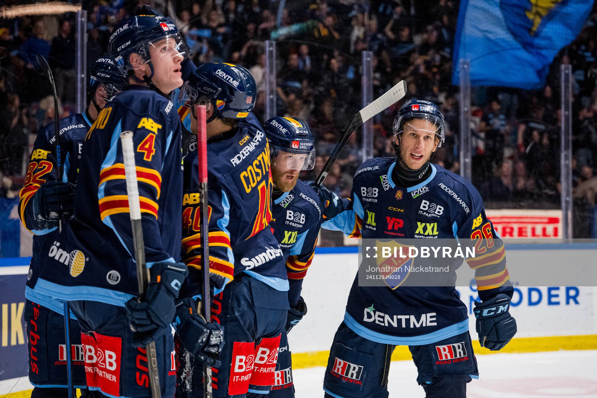 Djurgårdens Linus Klasen och Fredric Weigel jublar