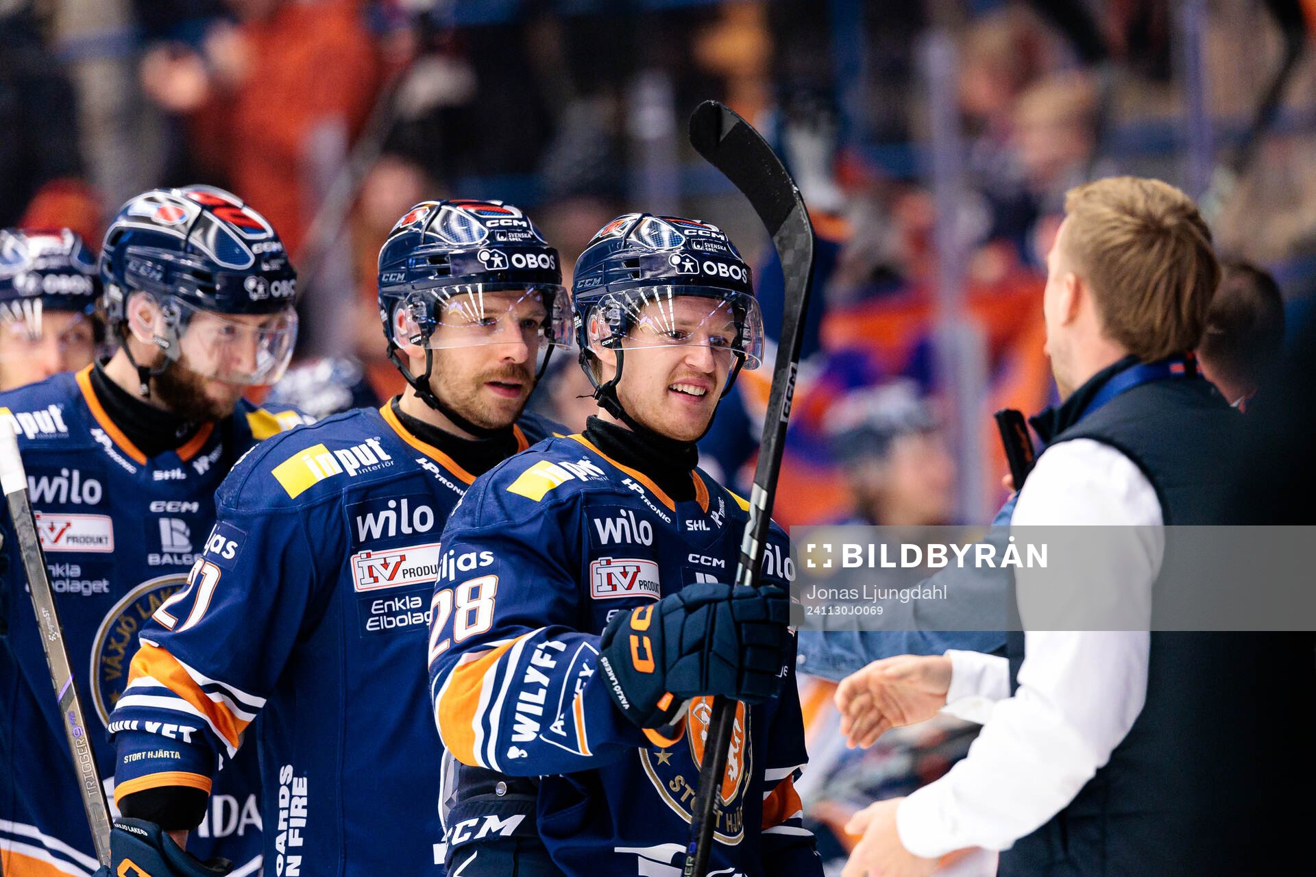 Växjös Brian Cooper och Hugo Gustafsson jublar