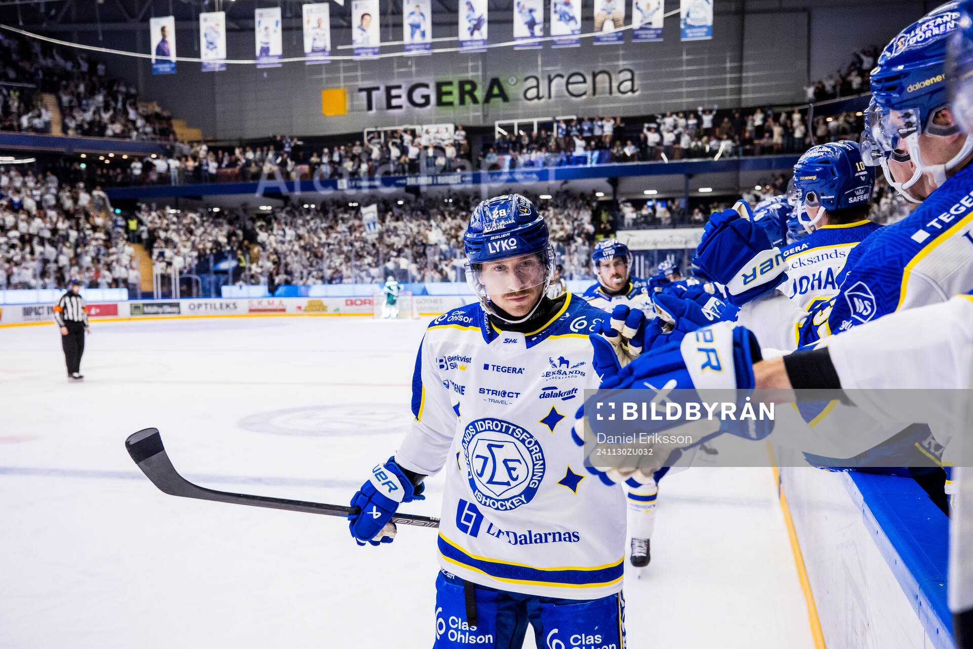 Leksands Justin Glenn Kloos jublar