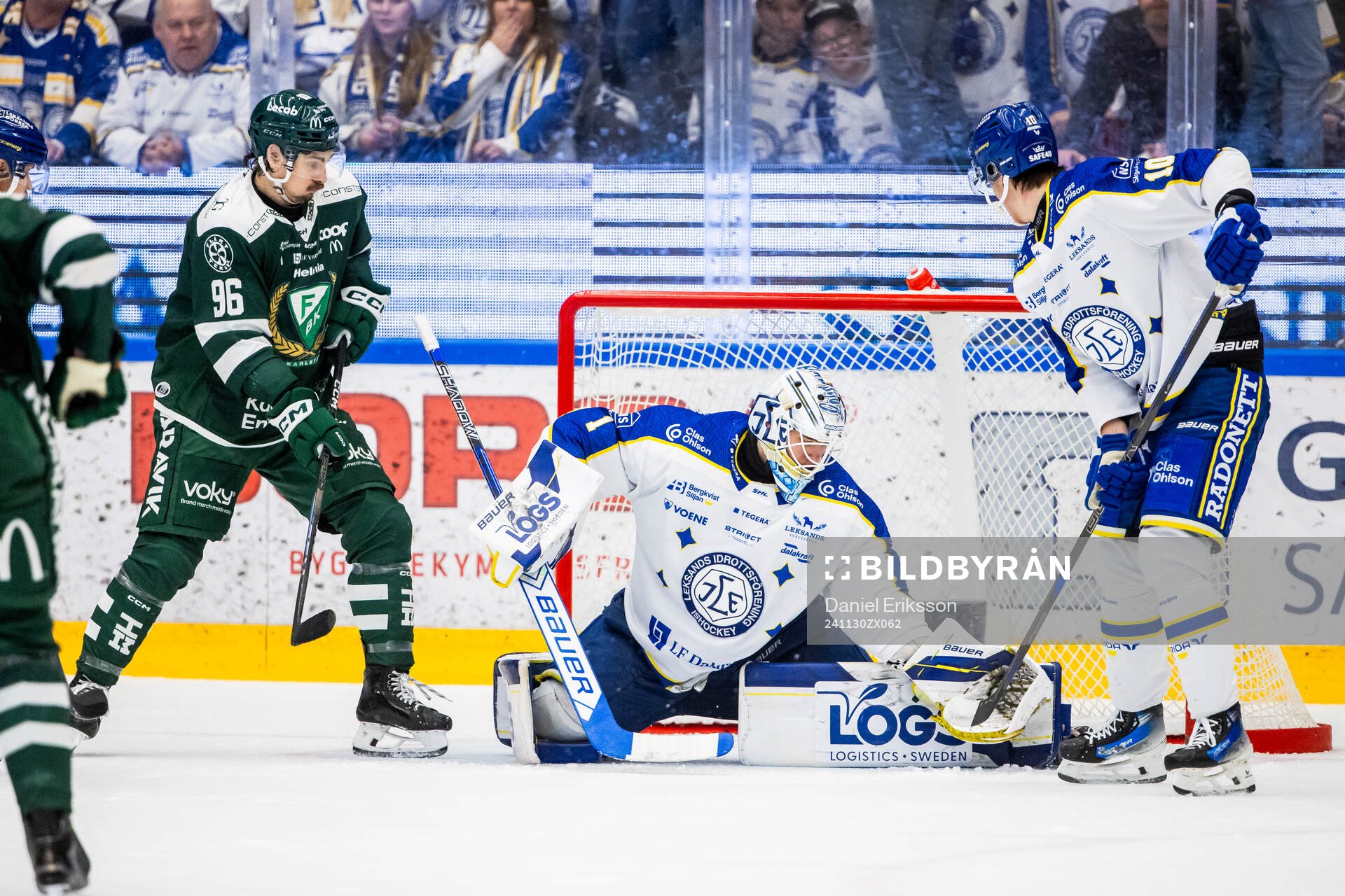 Leksands målvakt Marcus Gidlöf och Färjestads David