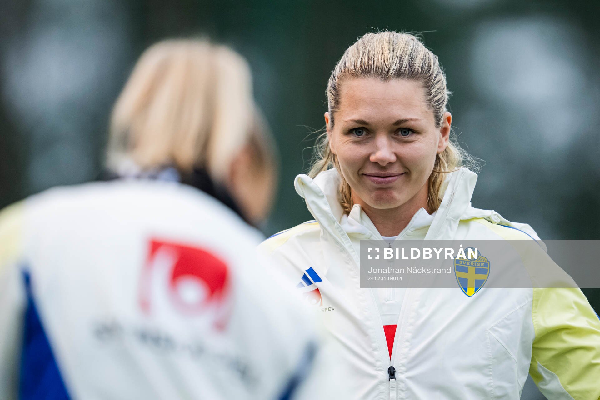 Goalkeeper Jennifer Falk of the Swedish women's national