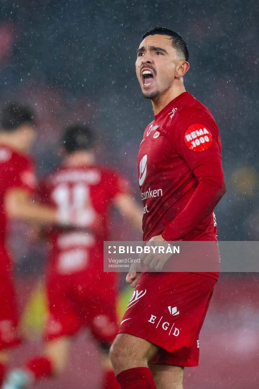 Niklas Castro of Brann celebrates