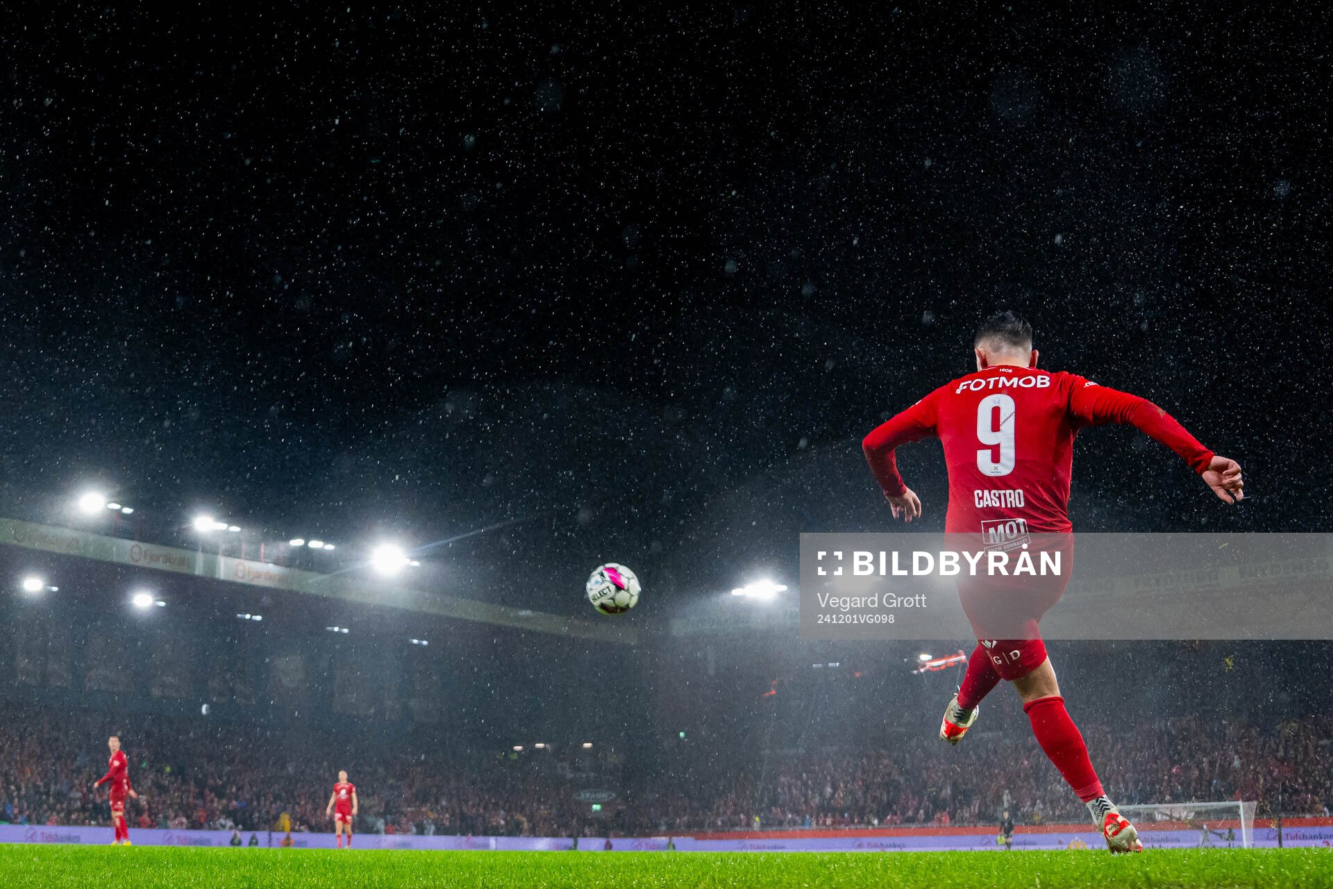 Niklas Castro of Brann takes a corner kick