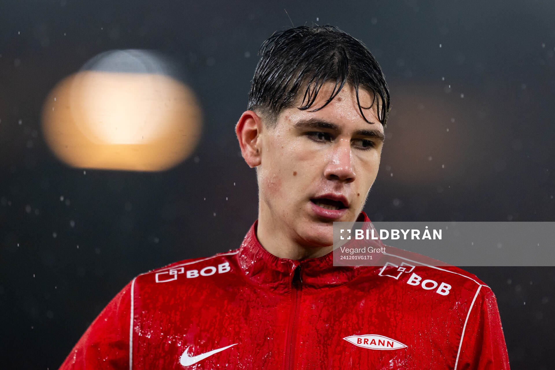 Eivind Helland of Brann warms up