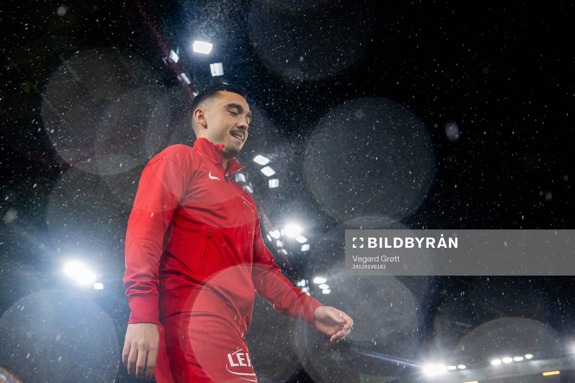 Niklas Castro of Brann enters the pitch
