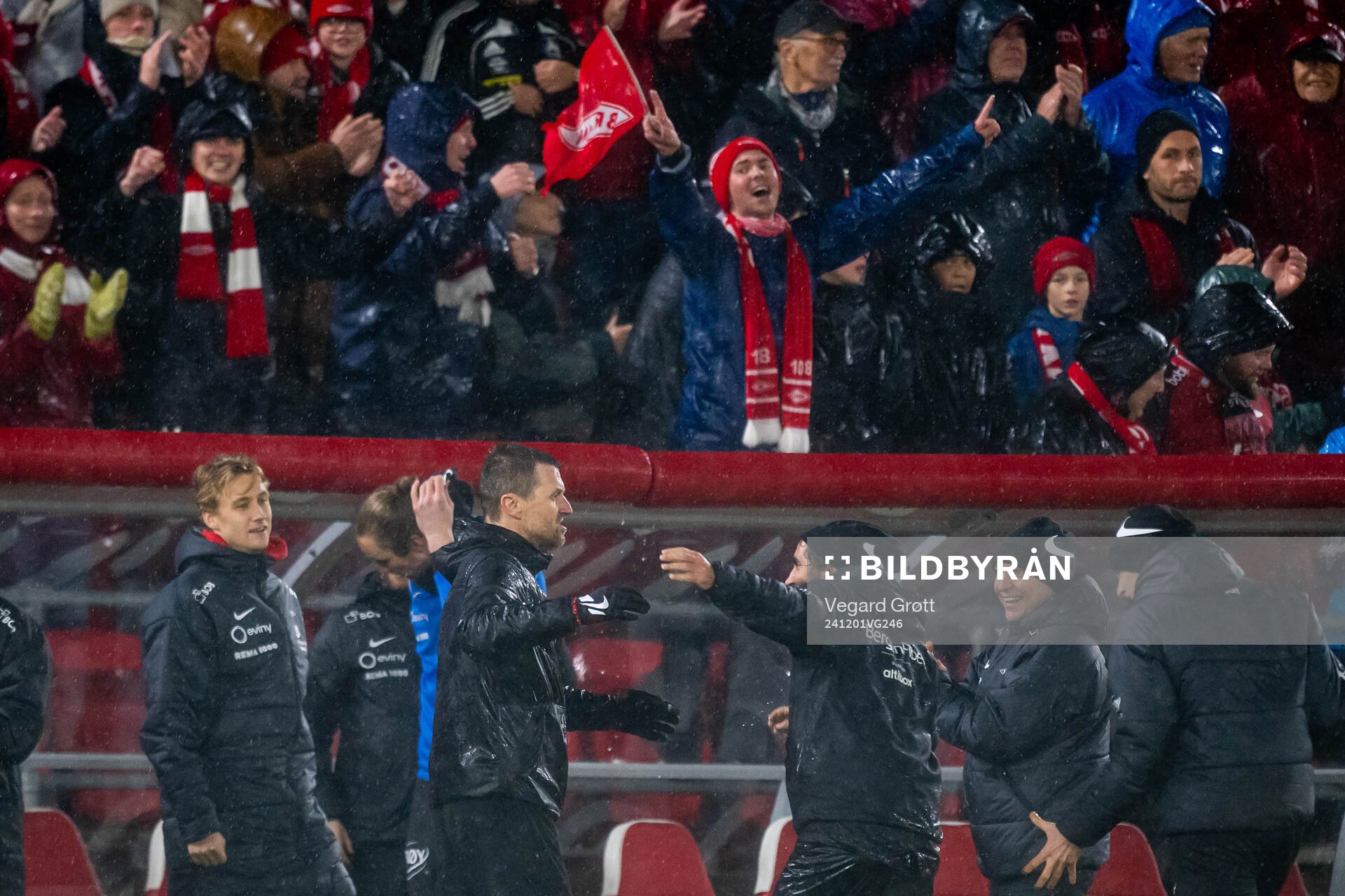 Eirik Horneland, head coach of Brann, celebrates at the