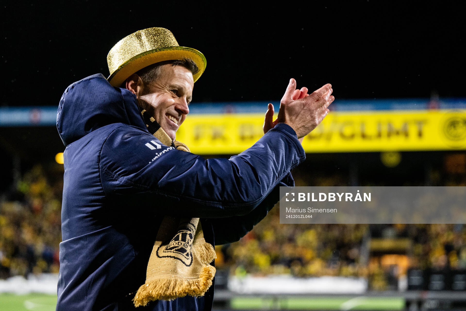 Kjetil Knutsen, head coach of Bodø/Glimt, celebrates after the Eliteserien match between Bodø/Glimt and Lillestrøm on December 1, 2024 in Bodø.