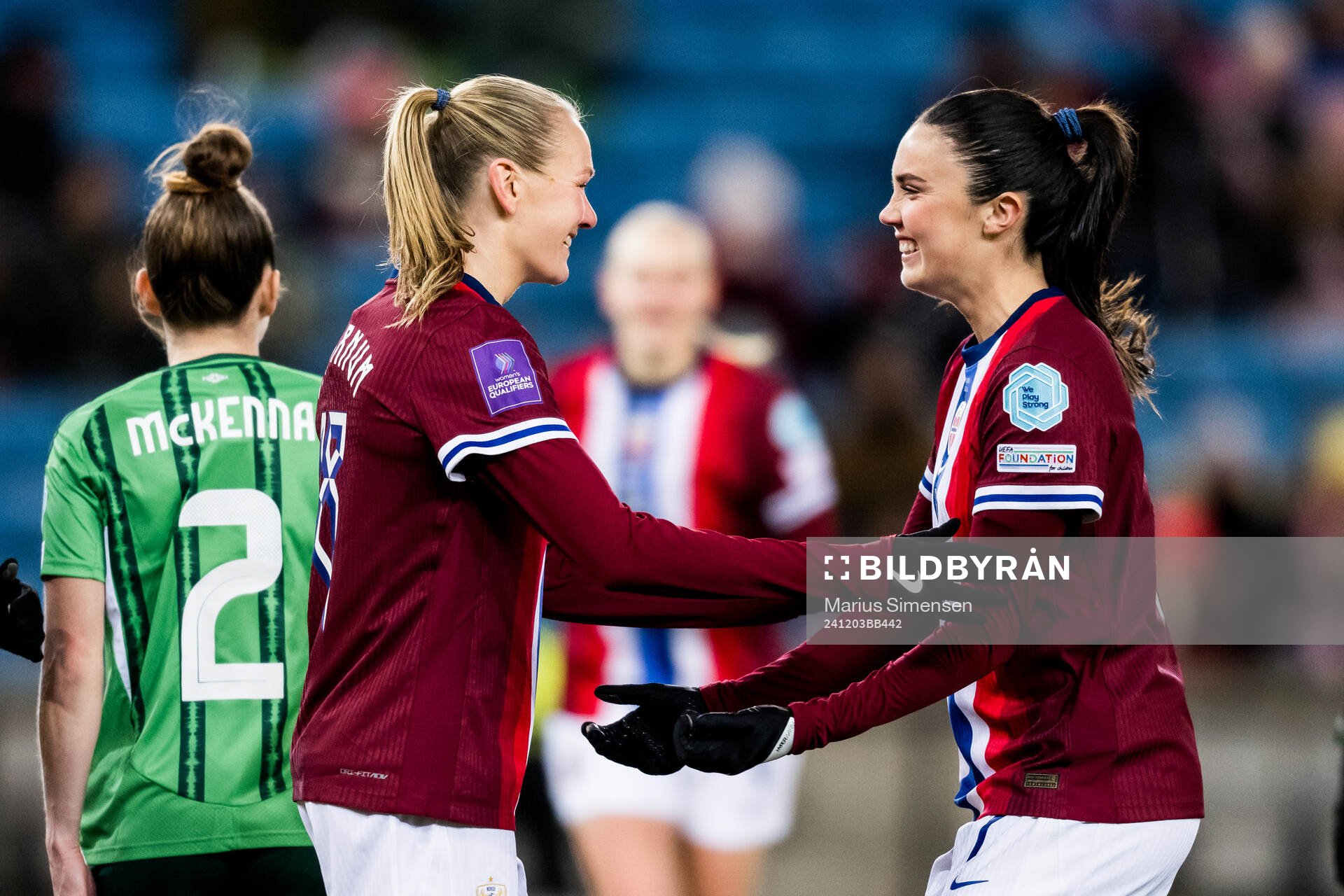 Frida Maanum of Norway celebrates the 2-0 goal