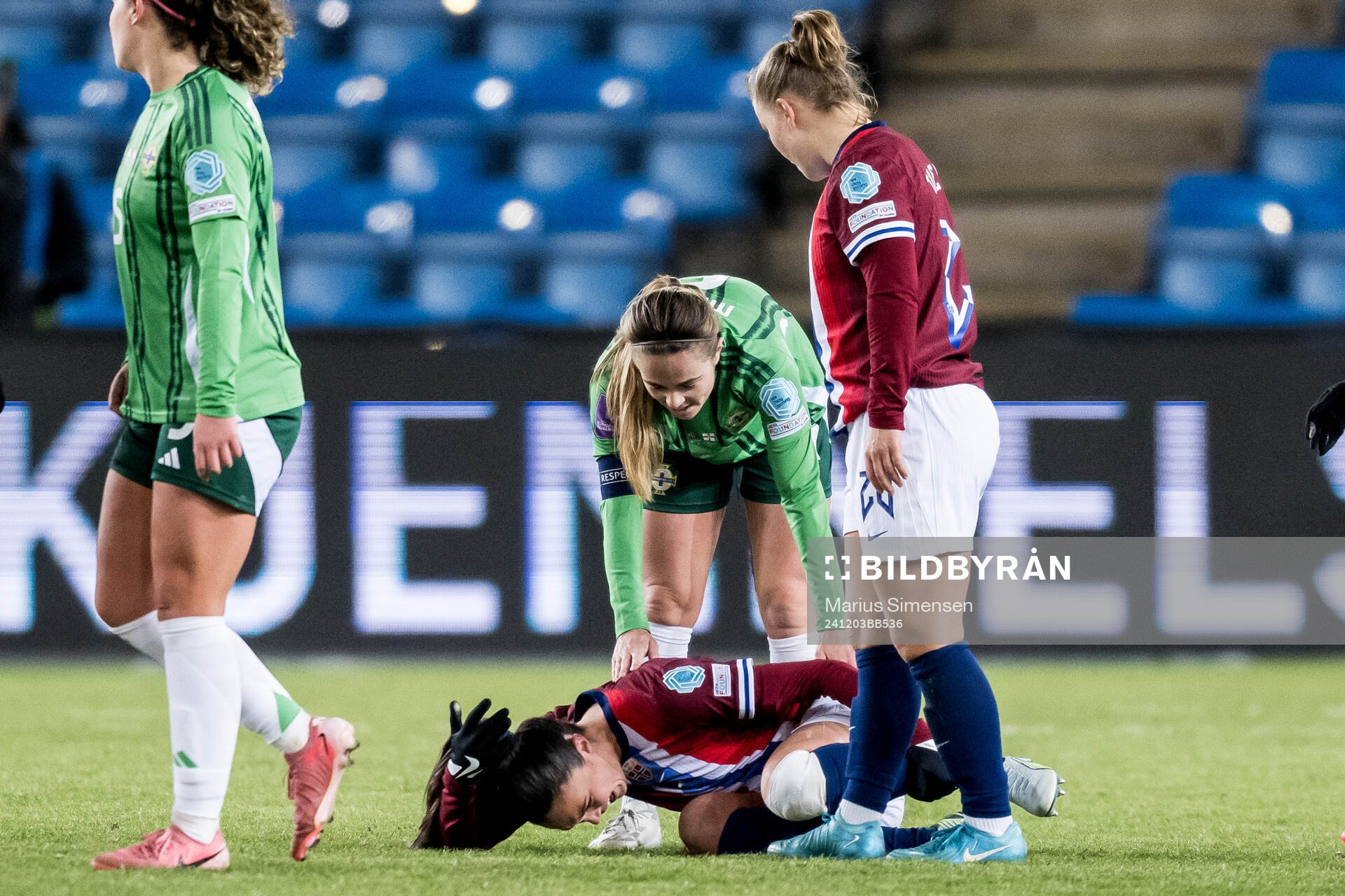 Ingrid Syrstad Engen of Norway in pain
