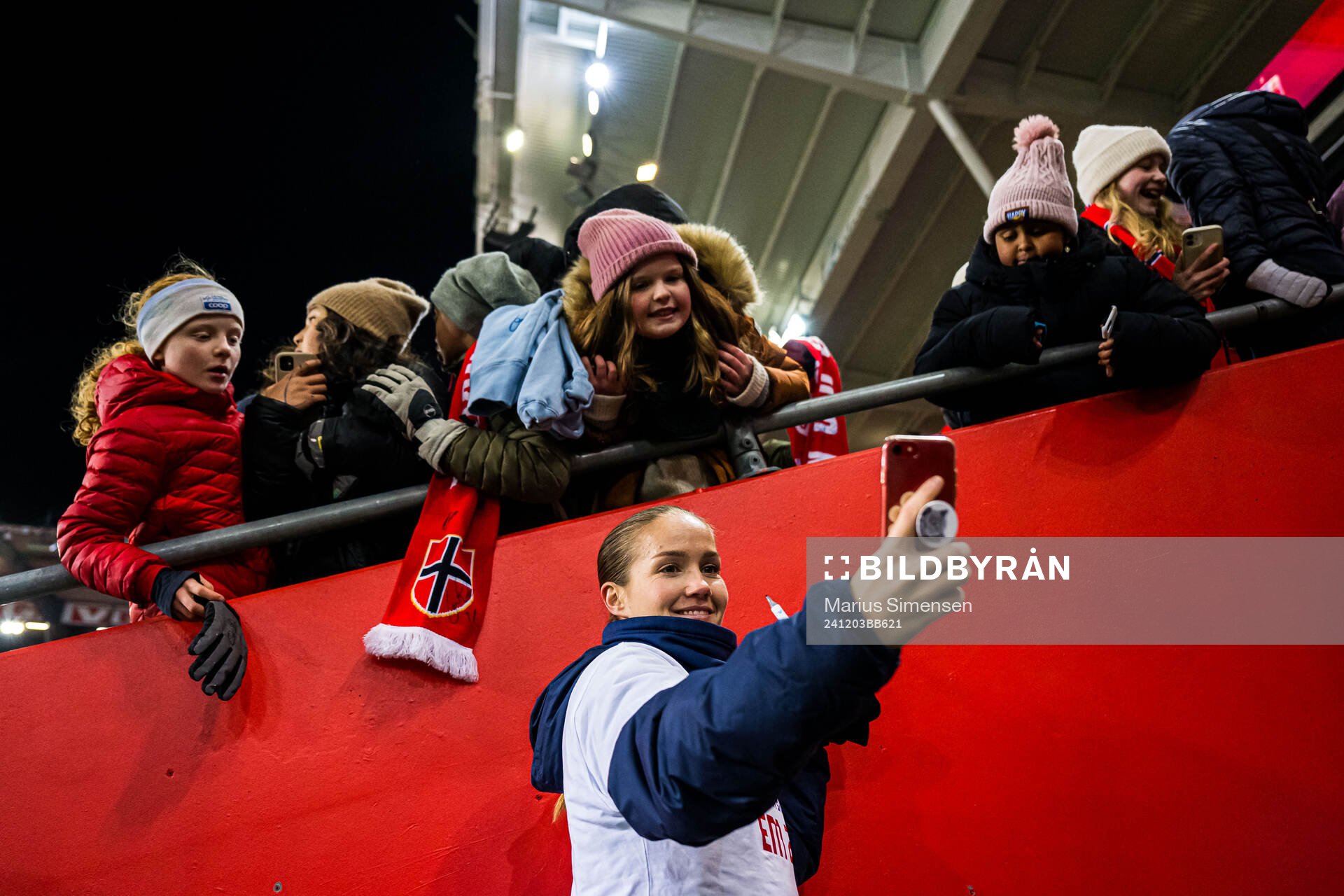 Guro Reiten of Norway with a fan