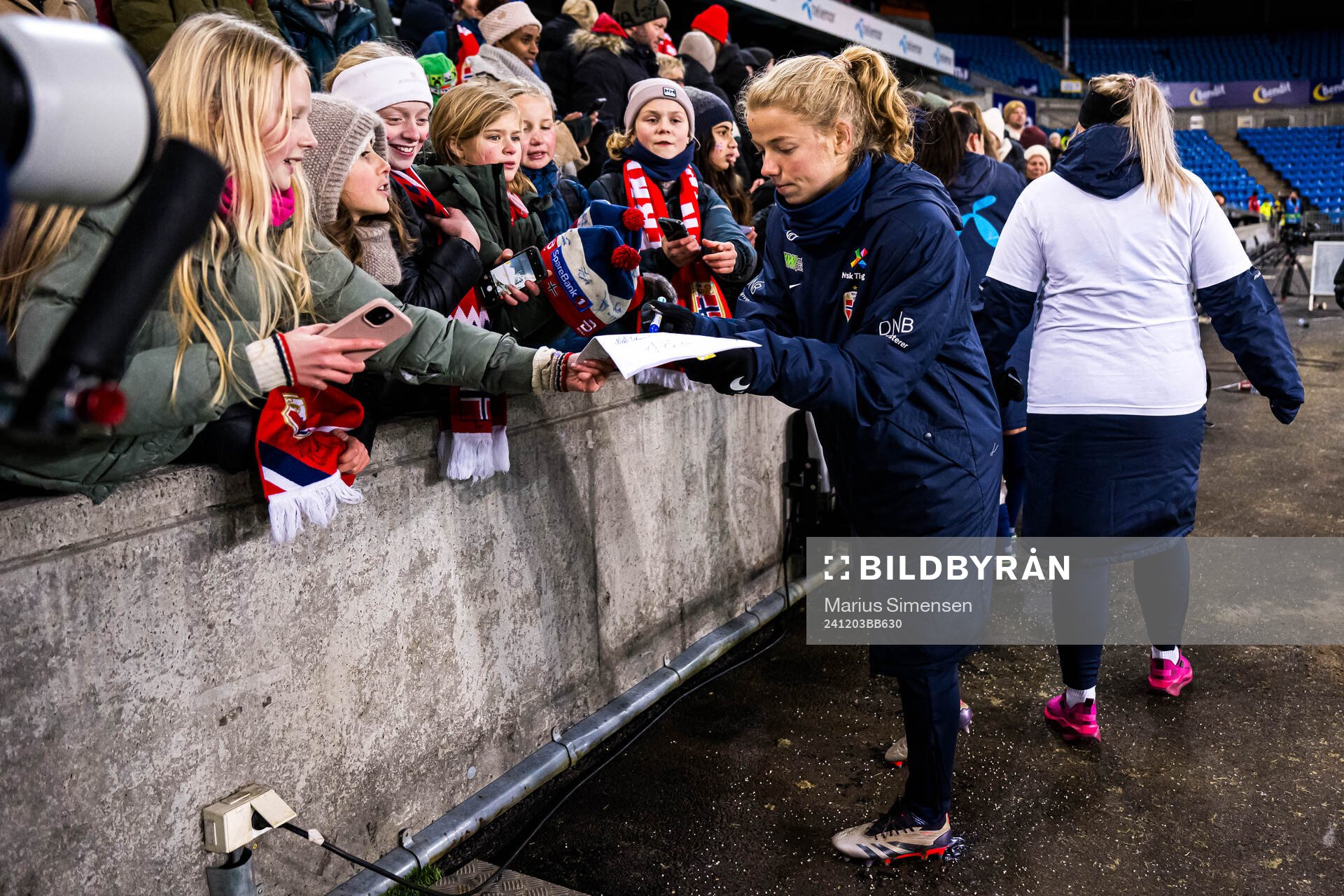 Justine Kielland of Norway with a fan