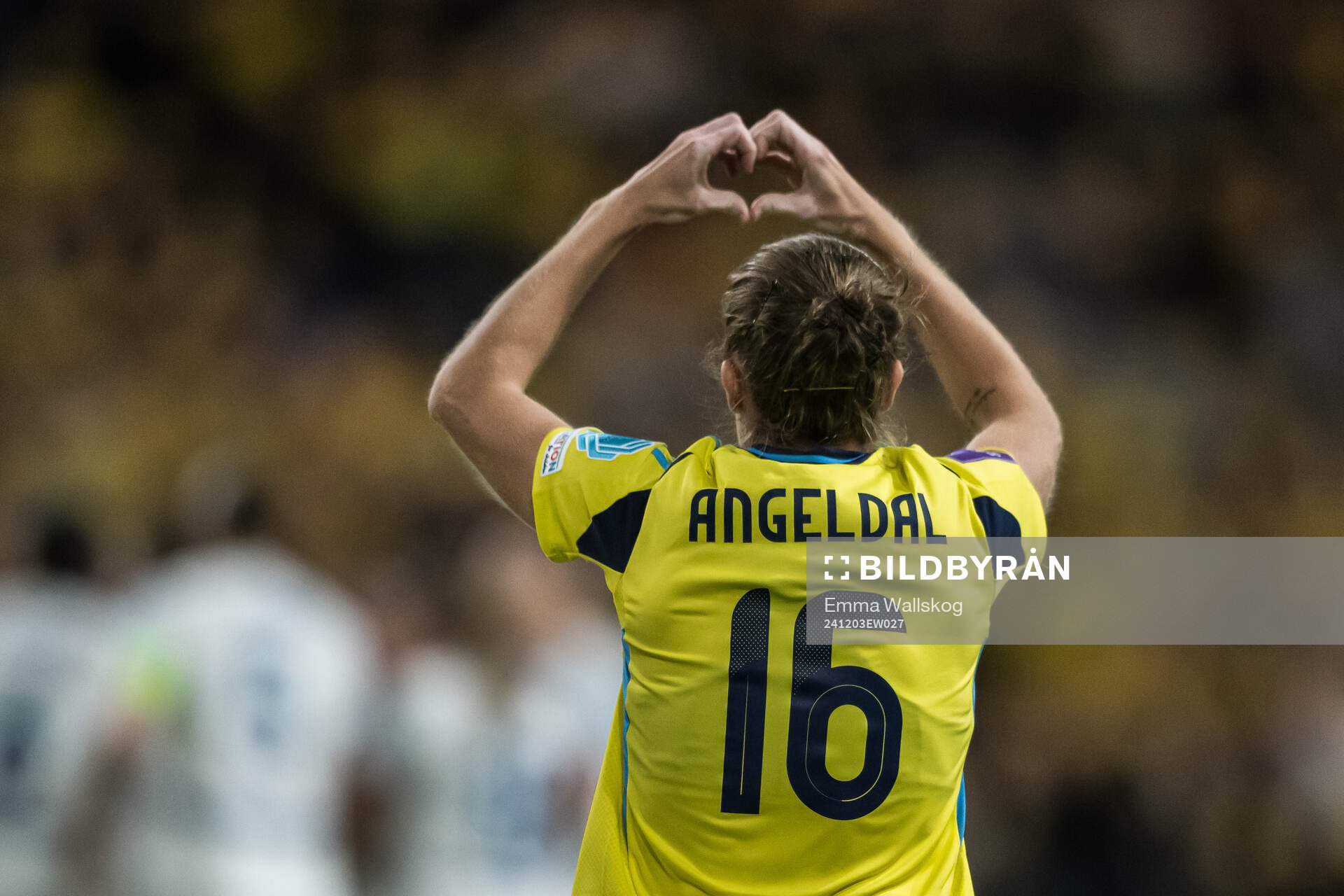 Filippa Angeldahl of Sweden celebrates scoring the 1-0 goal