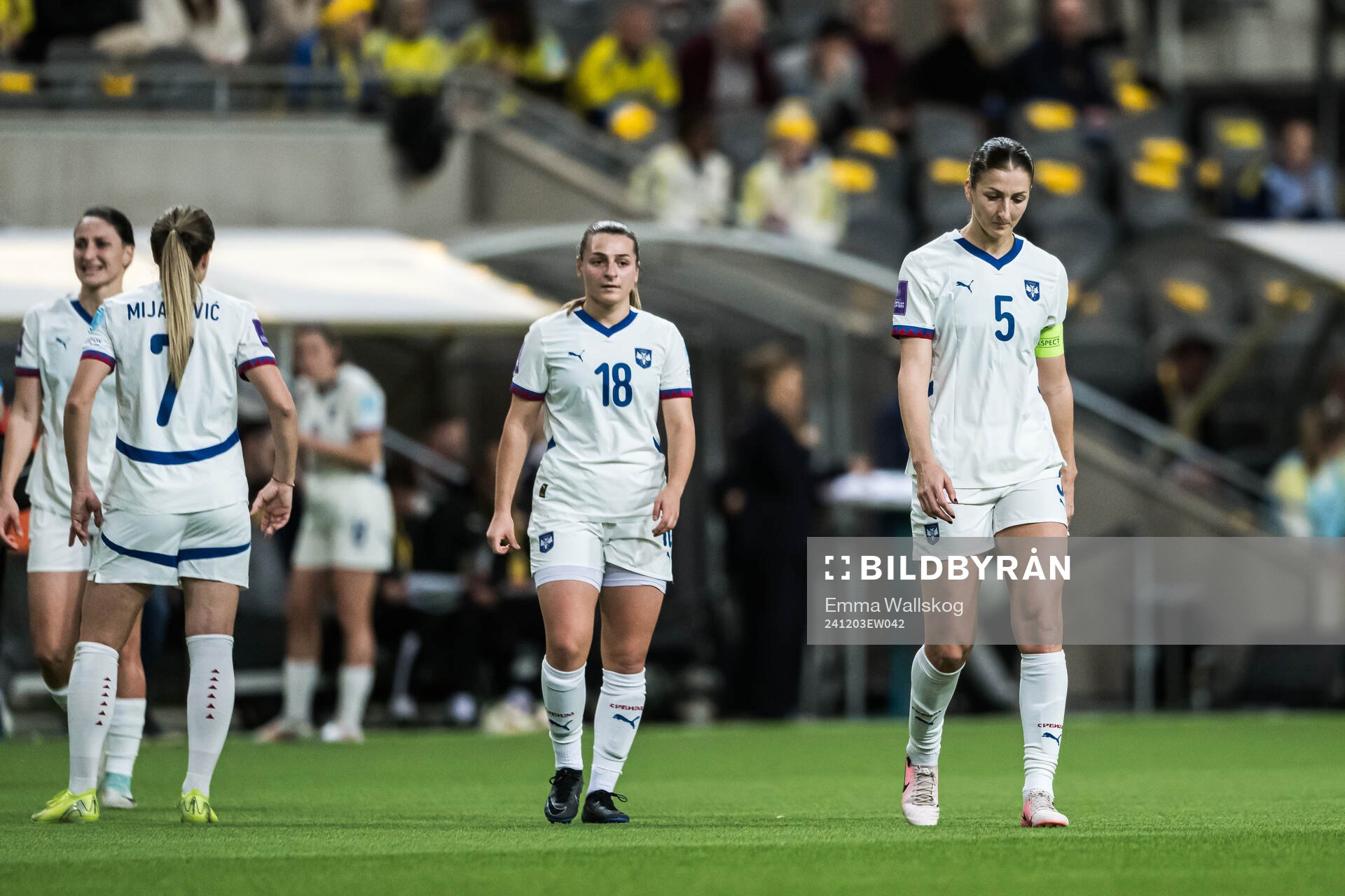 Emma Petrovic and Violeta Slovic of Serbia looks dejected