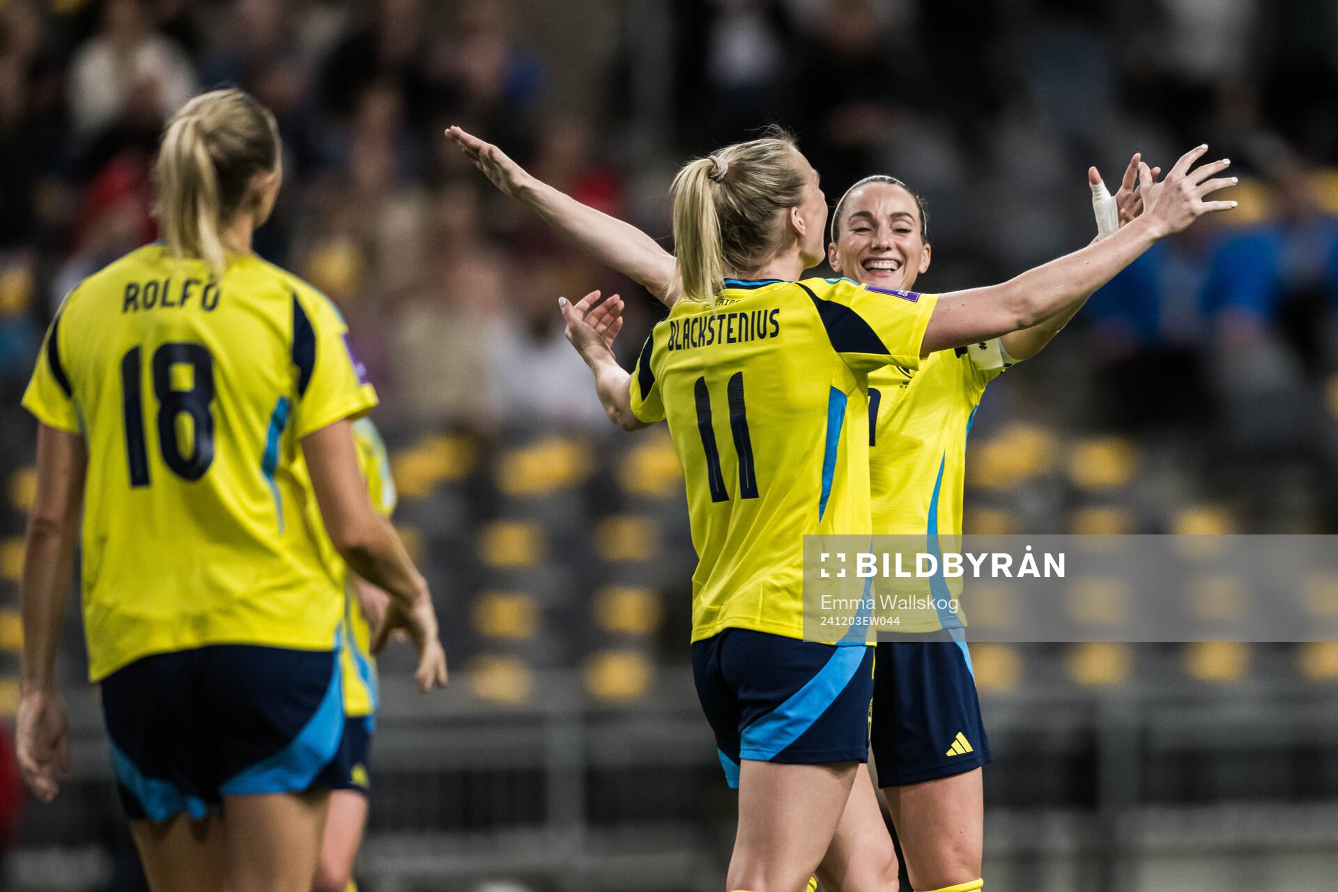 Stina Blackstenius and Kosovare Asllani of Sweden