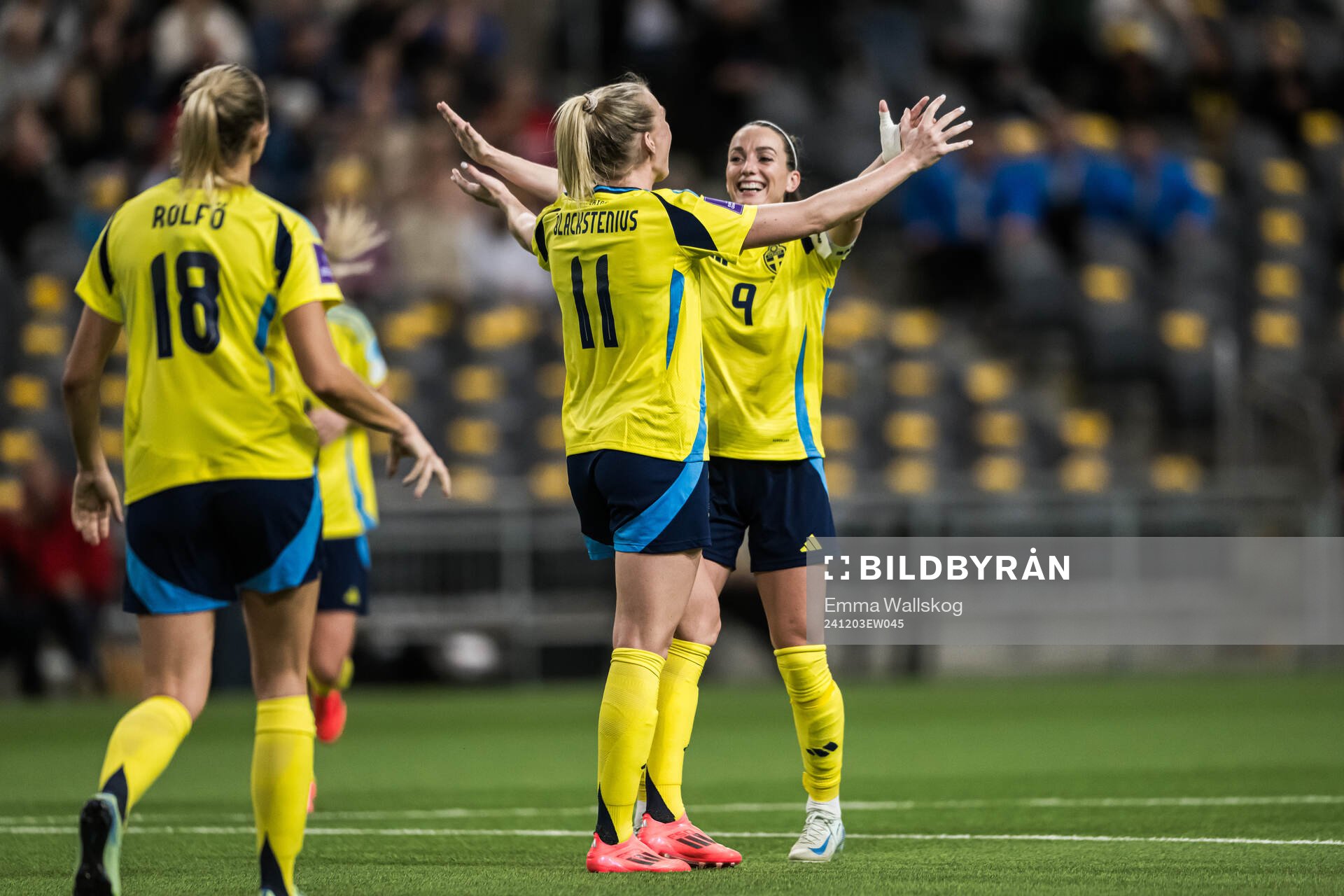 Stina Blackstenius and Kosovare Asllani of Sweden
