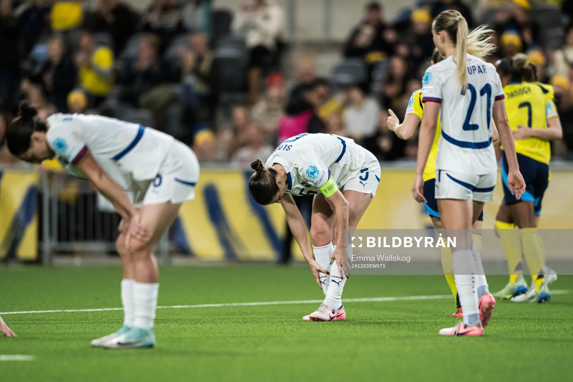 Violeta Slovic of Serbia looks dejected