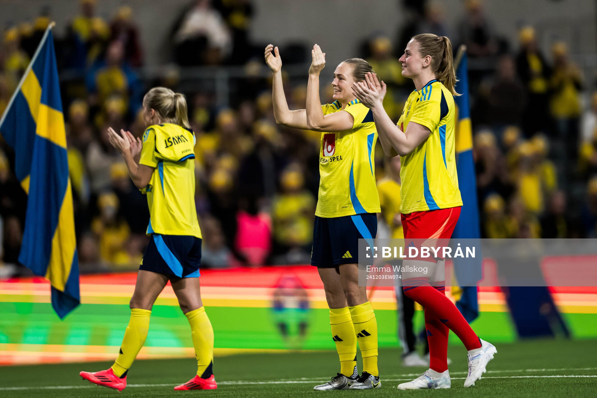 Magdalena Eriksson and Tove Enblom of Sweden celebrating