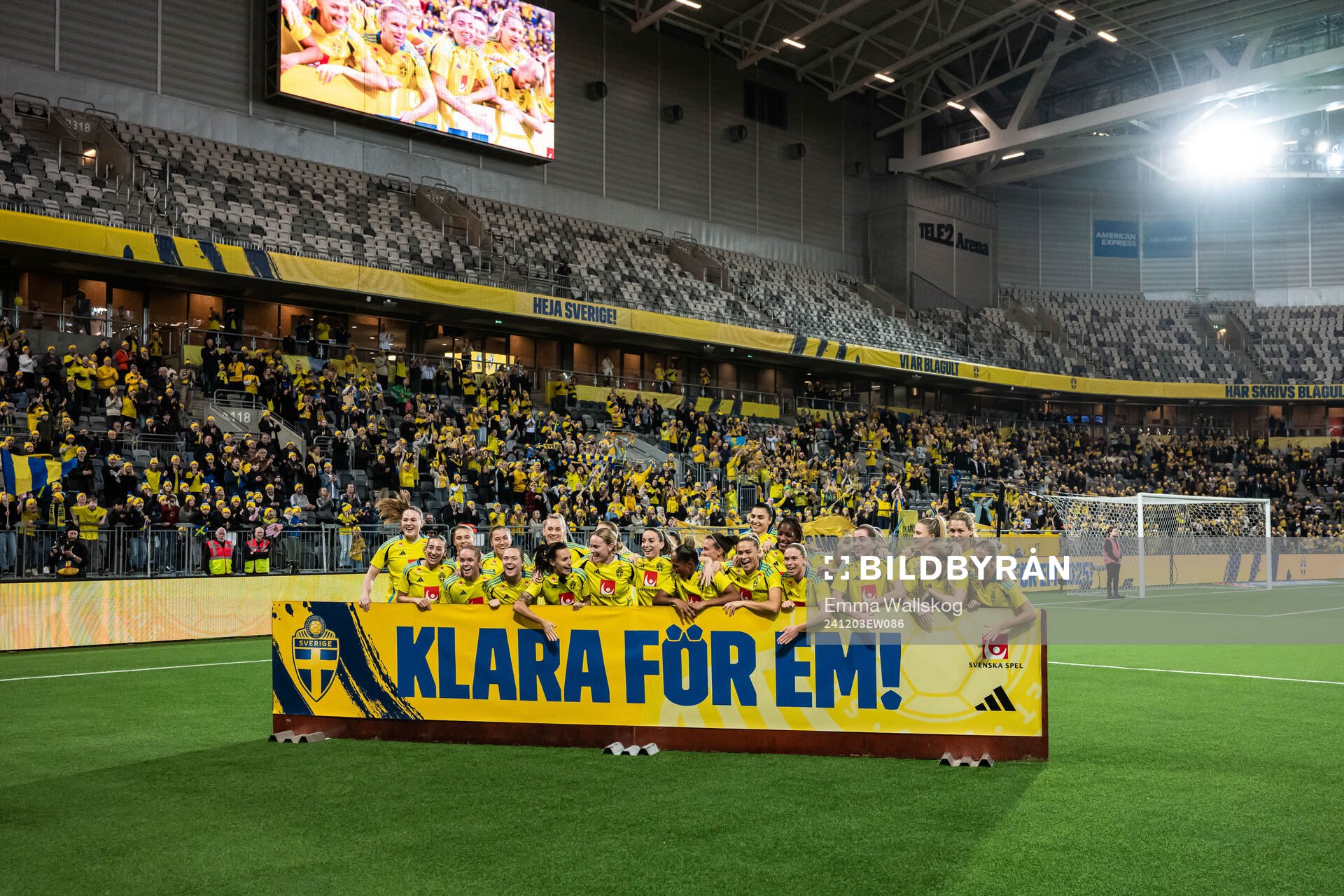 Players of Sweden celebrate