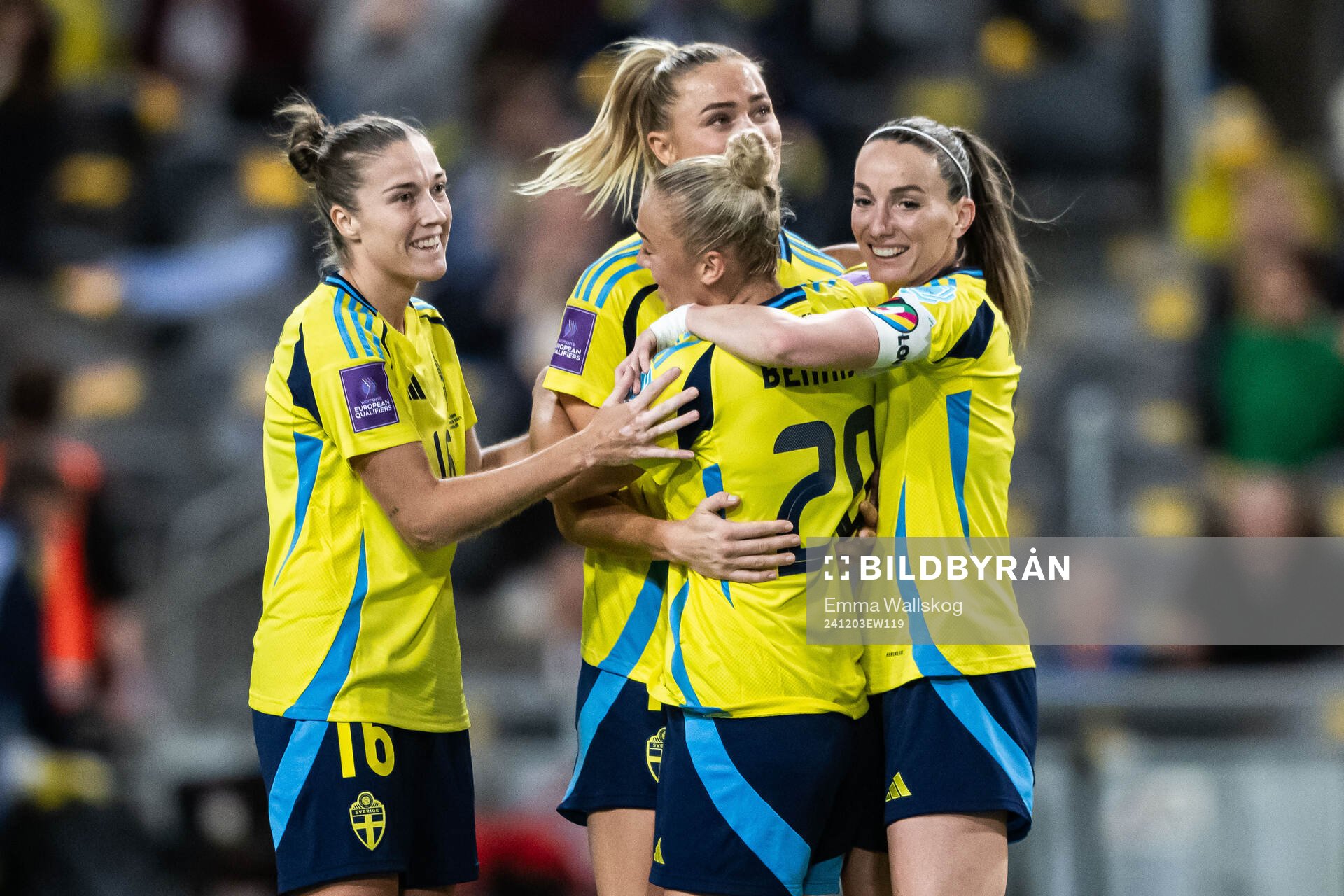 Hanna Bennison of Sweden celebrates with Filippa Angeldahl,