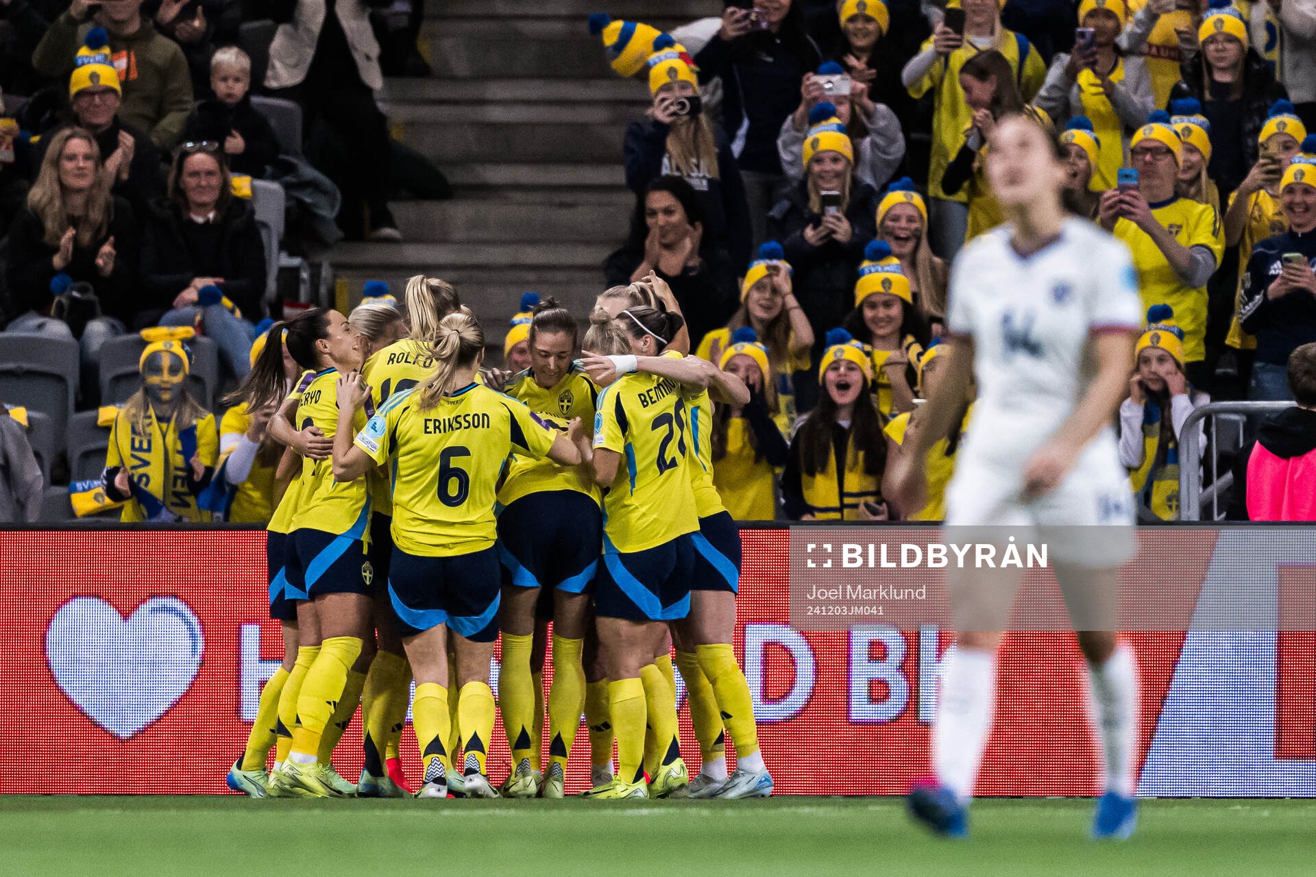 Filippa Angeldahl of Sweden celebrating the 1-0 goal